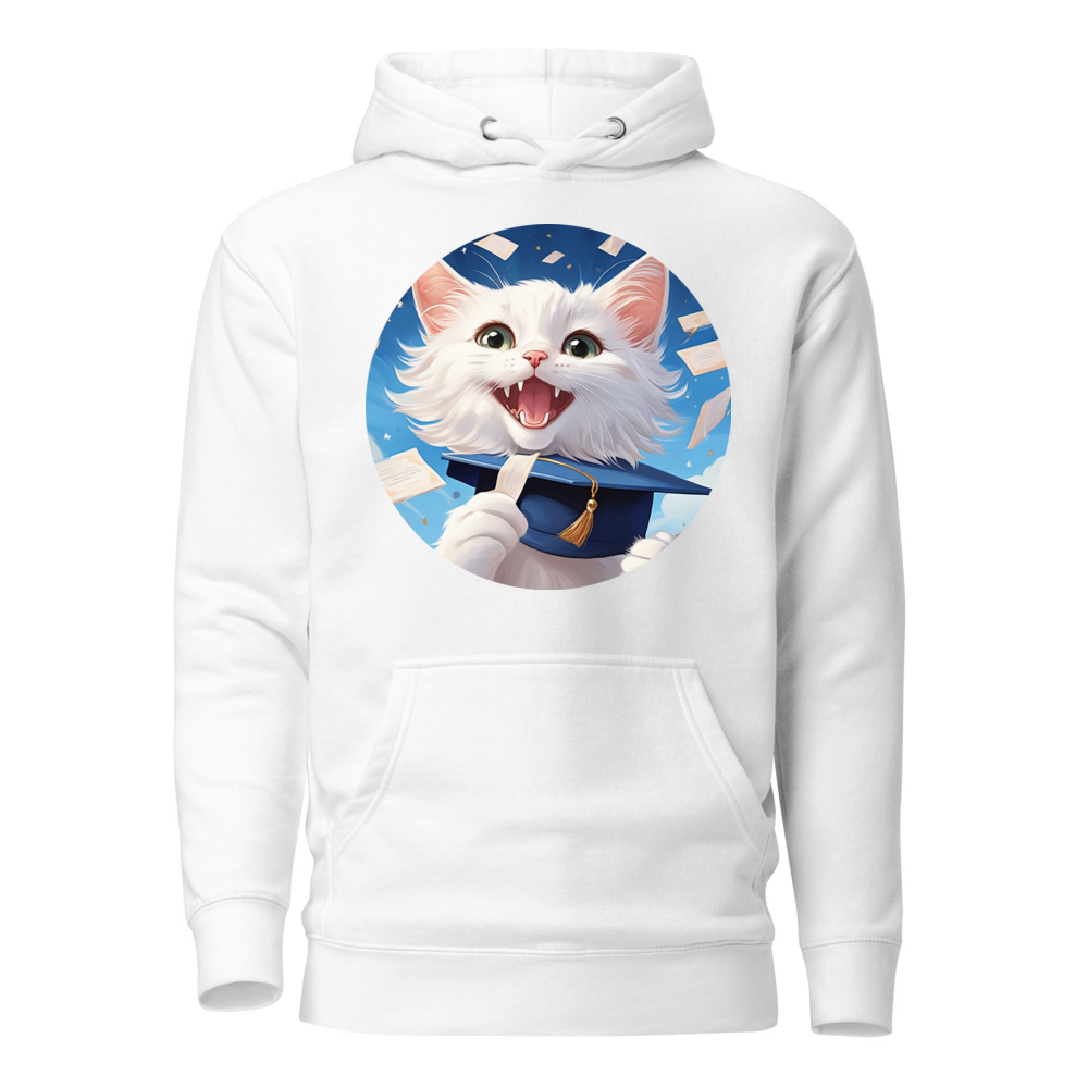 PugMug Custom White Companion Cat Hoodie