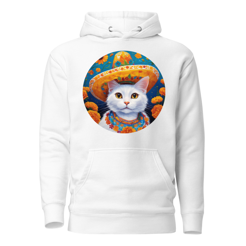 PugMug Custom White Companion Cat Hoodie