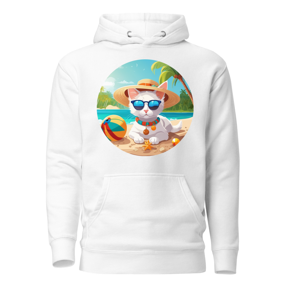 PugMug Custom White Companion Cat Hoodie