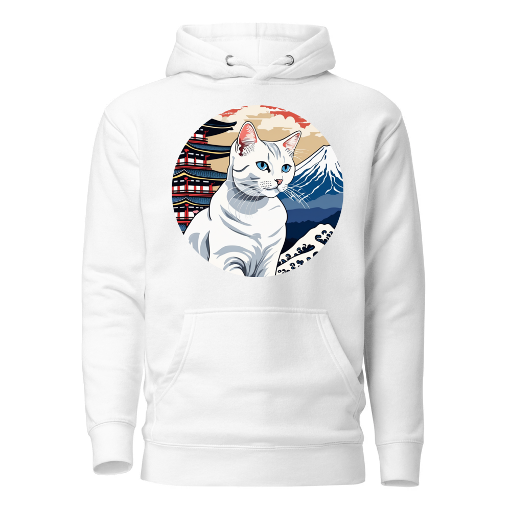 PugMug Custom White Companion Cat Hoodie