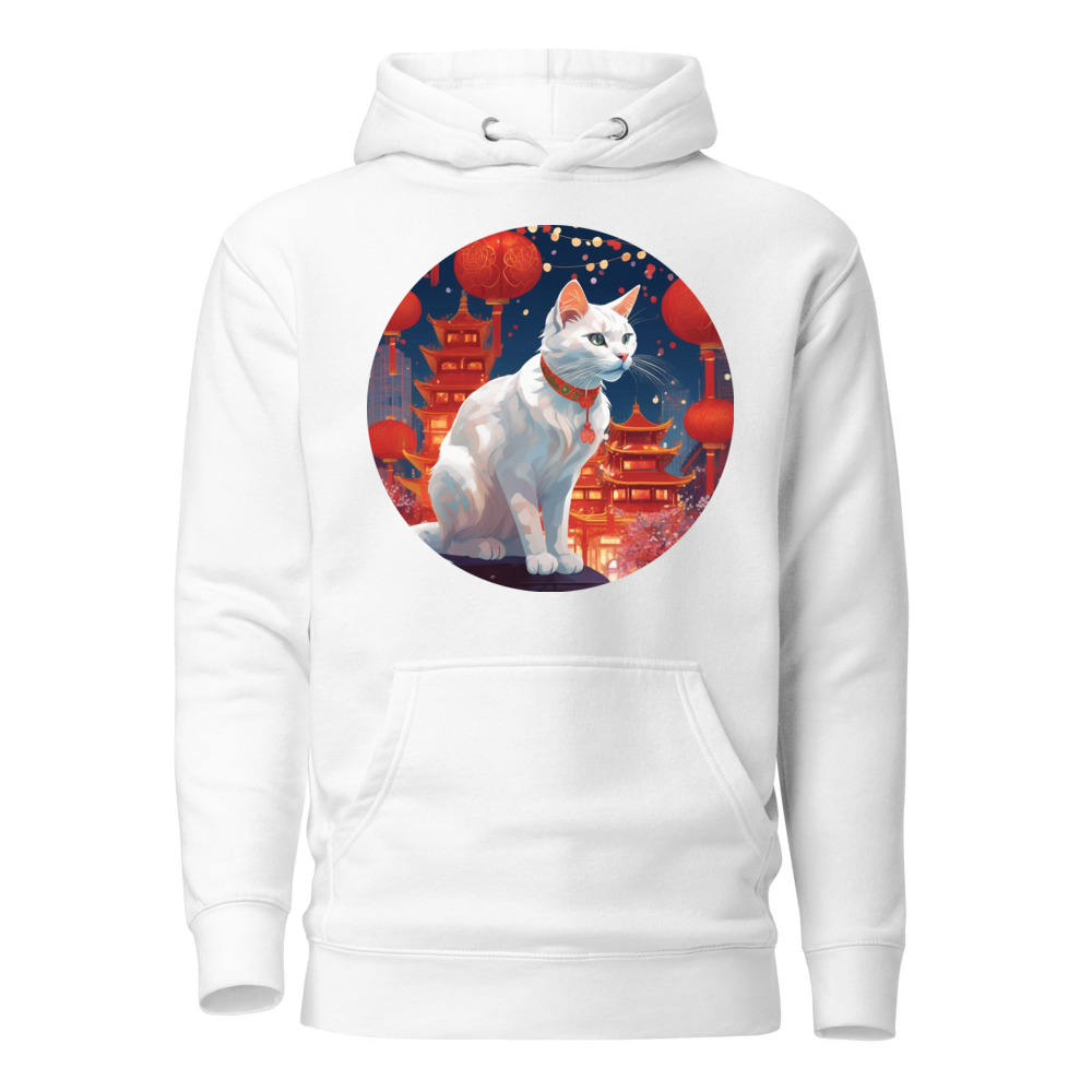 PugMug Custom White Companion Cat Hoodie