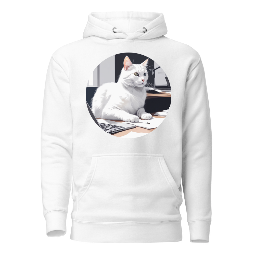 PugMug Custom White Companion Cat Hoodie