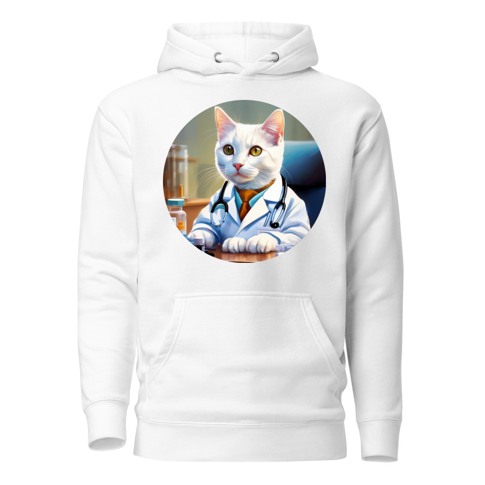 PugMug Custom White Companion Cat Hoodie