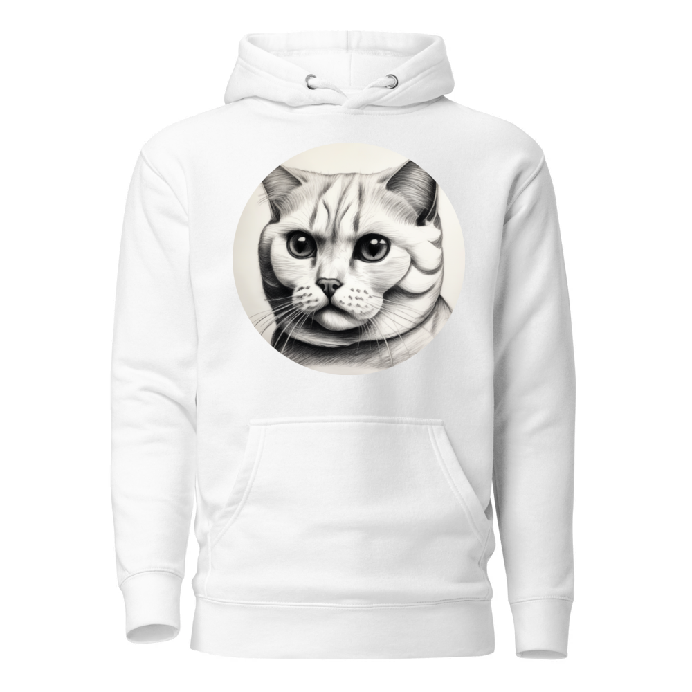 PugMug Custom White Scottish Fold Cat Hoodie