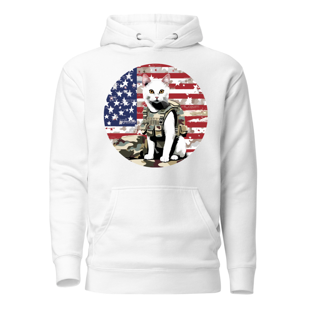 PugMug Custom White Companion Cat Hoodie