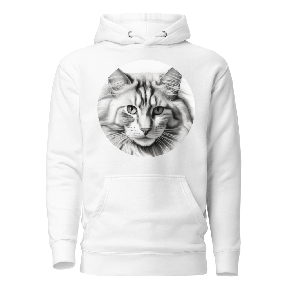 PugMug Custom White Maine Coon Cat Hoodie