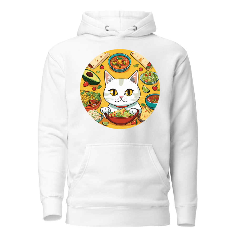 PugMug Custom White Companion Cat Hoodie