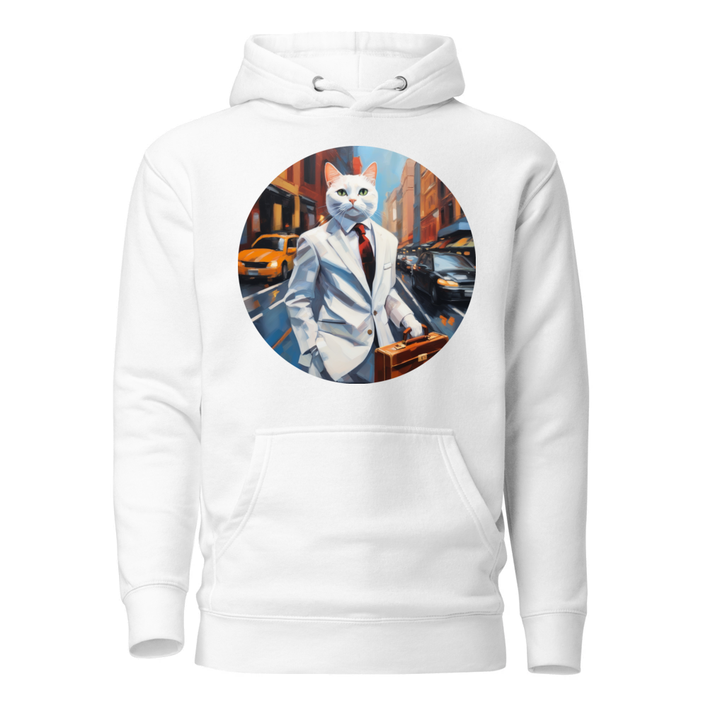 PugMug Custom White Companion Cat Hoodie