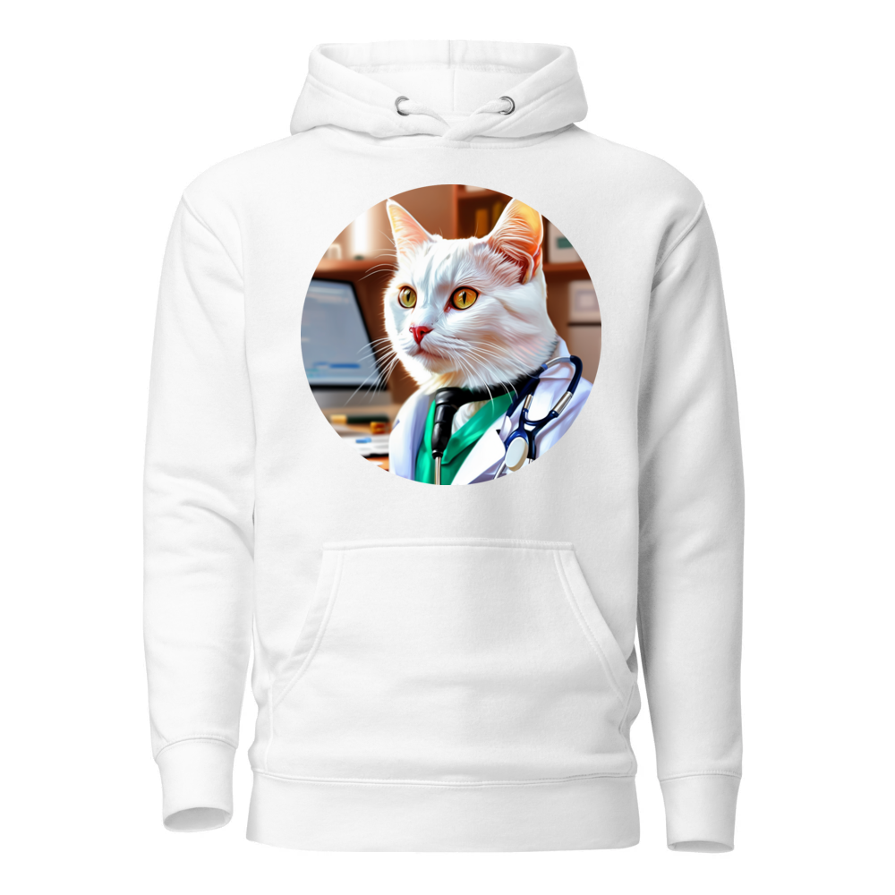 PugMug Custom White Companion Cat Hoodie