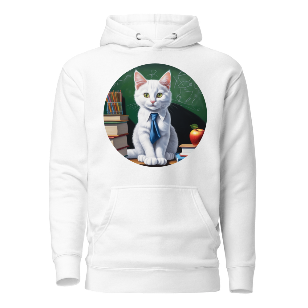 PugMug Custom White Companion Cat Hoodie