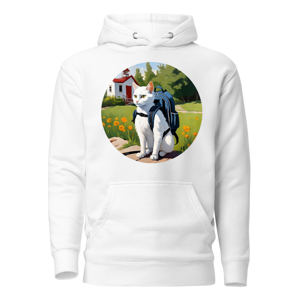 PugMug Custom White Companion Cat Hoodie