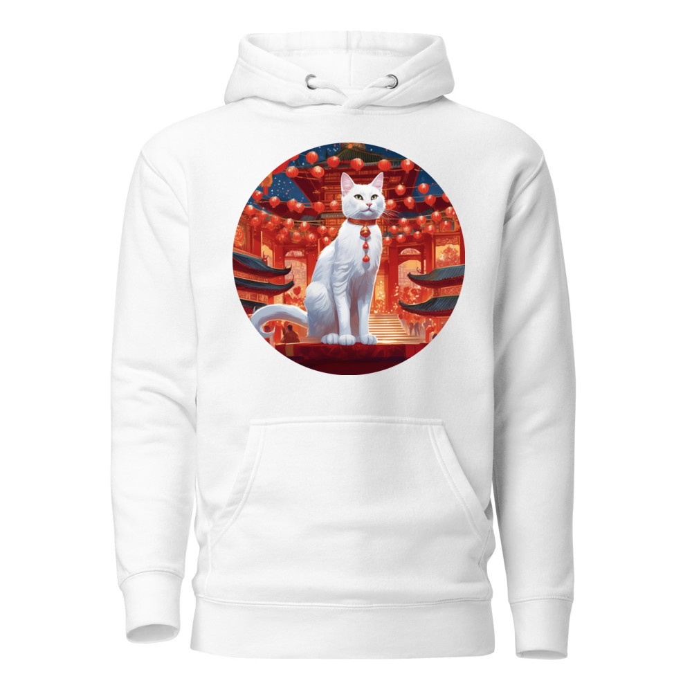 PugMug Custom White Companion Cat Hoodie