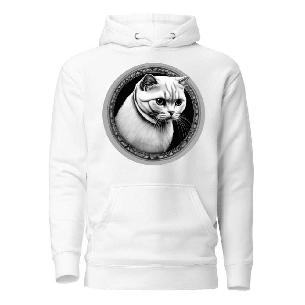 PugMug Custom White Scottish Fold Cat Hoodie