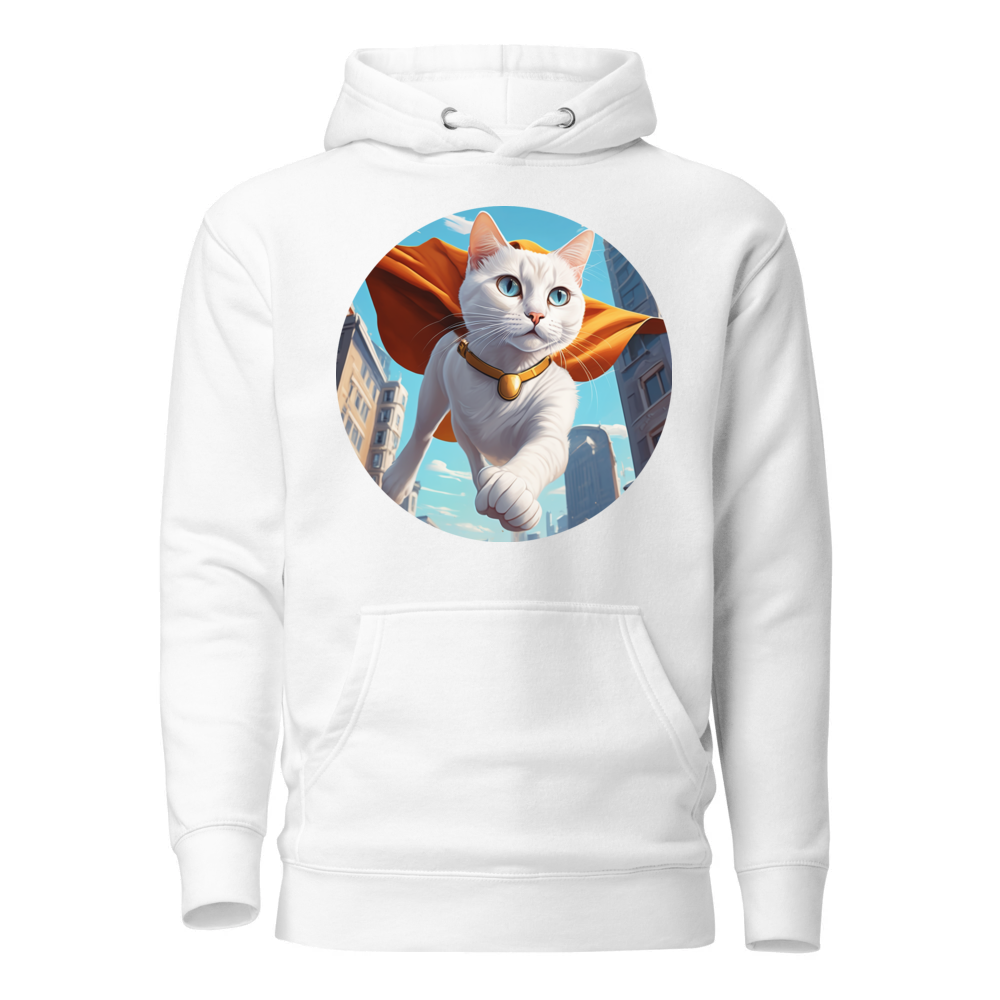 PugMug Custom White Companion Cat Hoodie