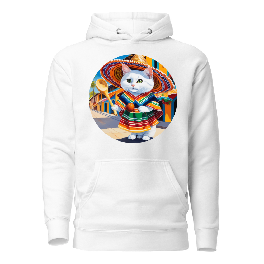 PugMug Custom White Companion Cat Hoodie