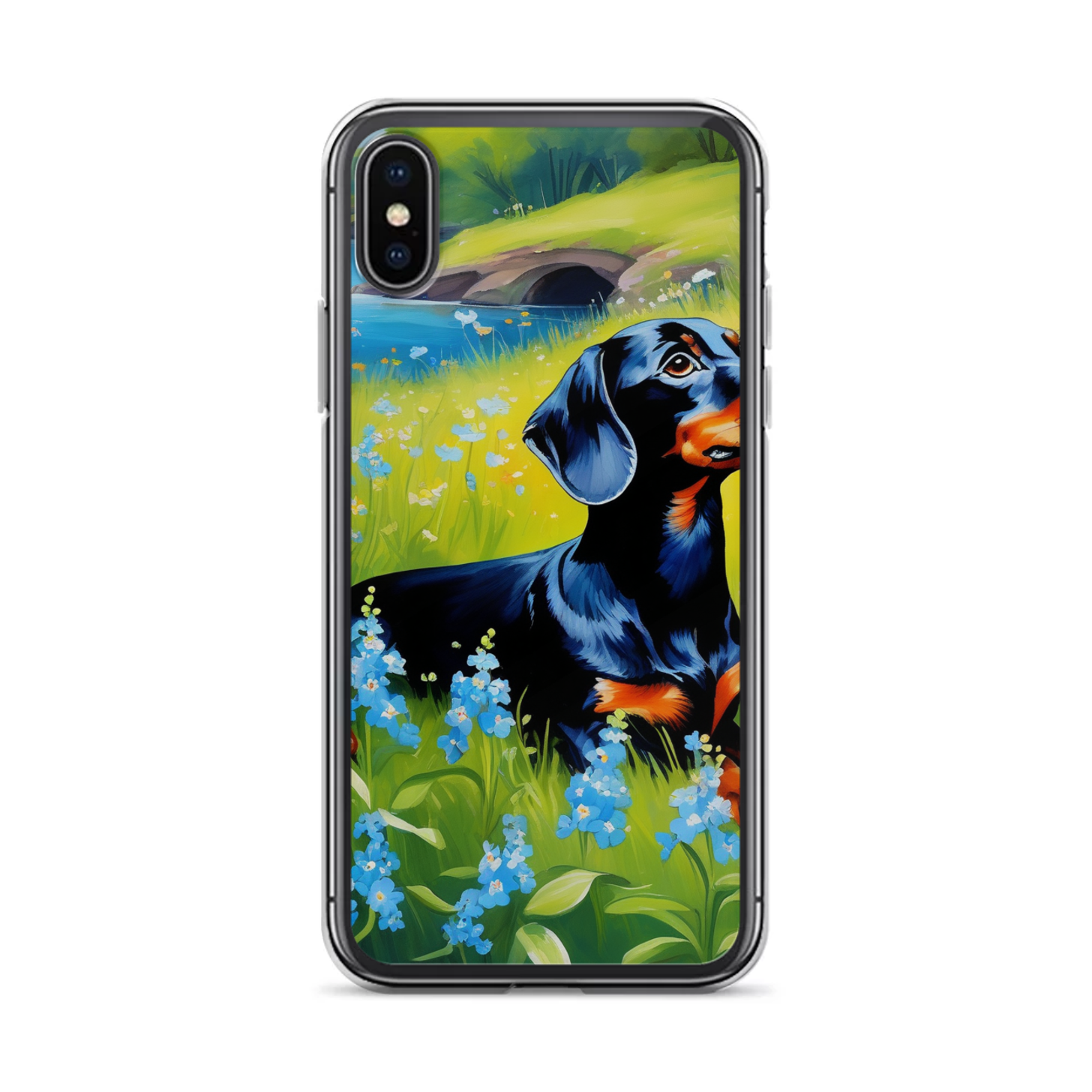 PugMug Custom Black Dachshund iPhone Case