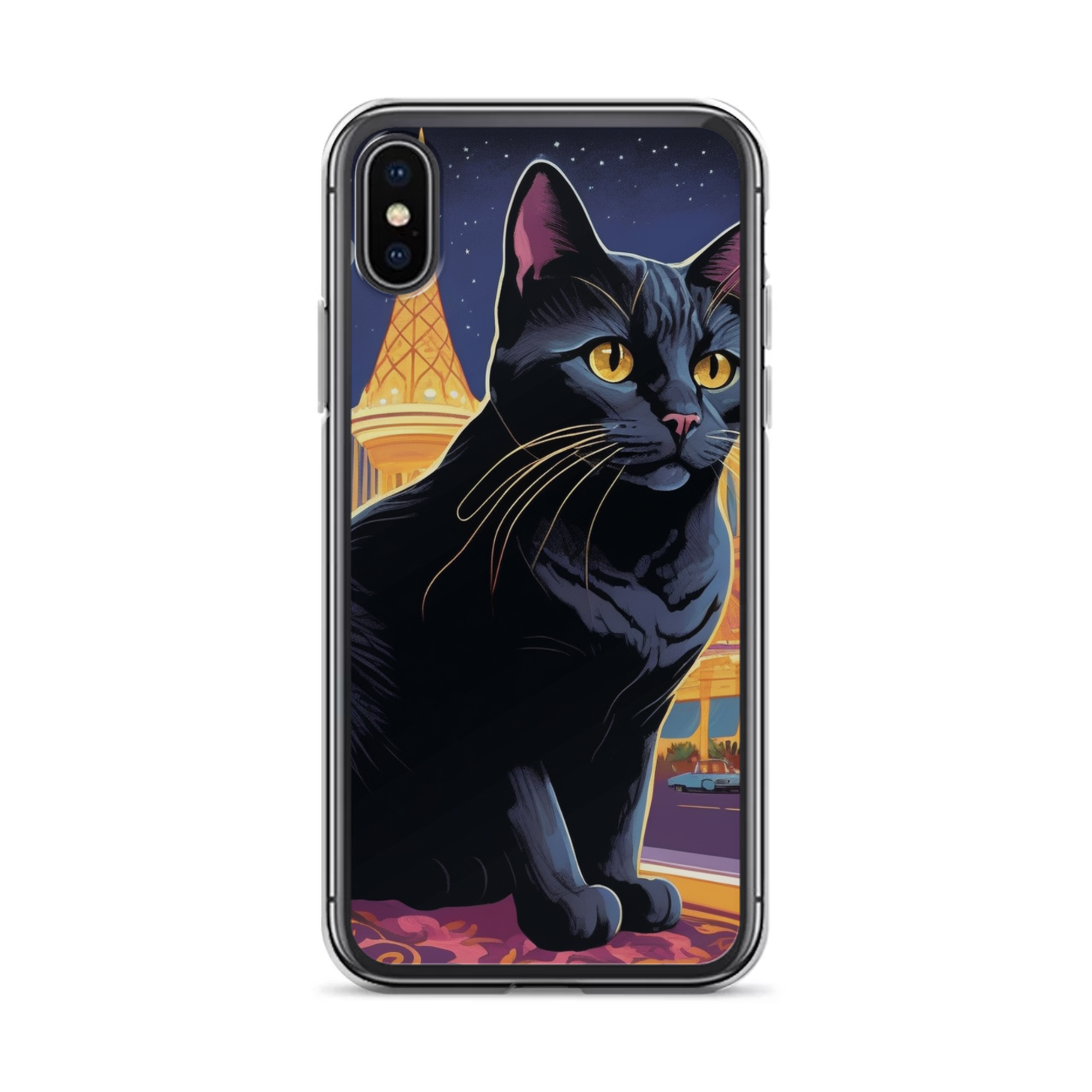 PugMug Custom Black American Shorthair Cat iPhone Case