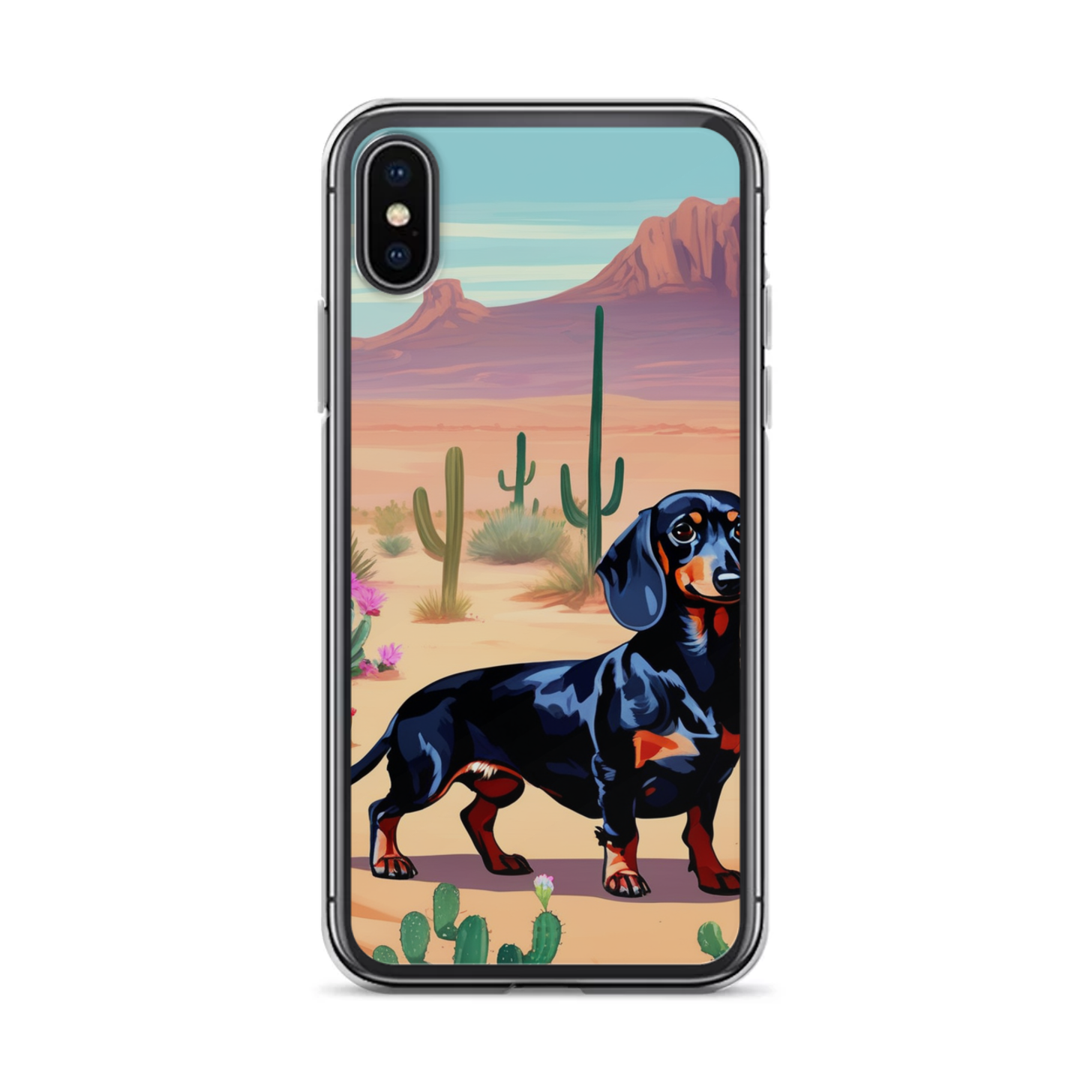 PugMug Custom Black Dachshund iPhone Case