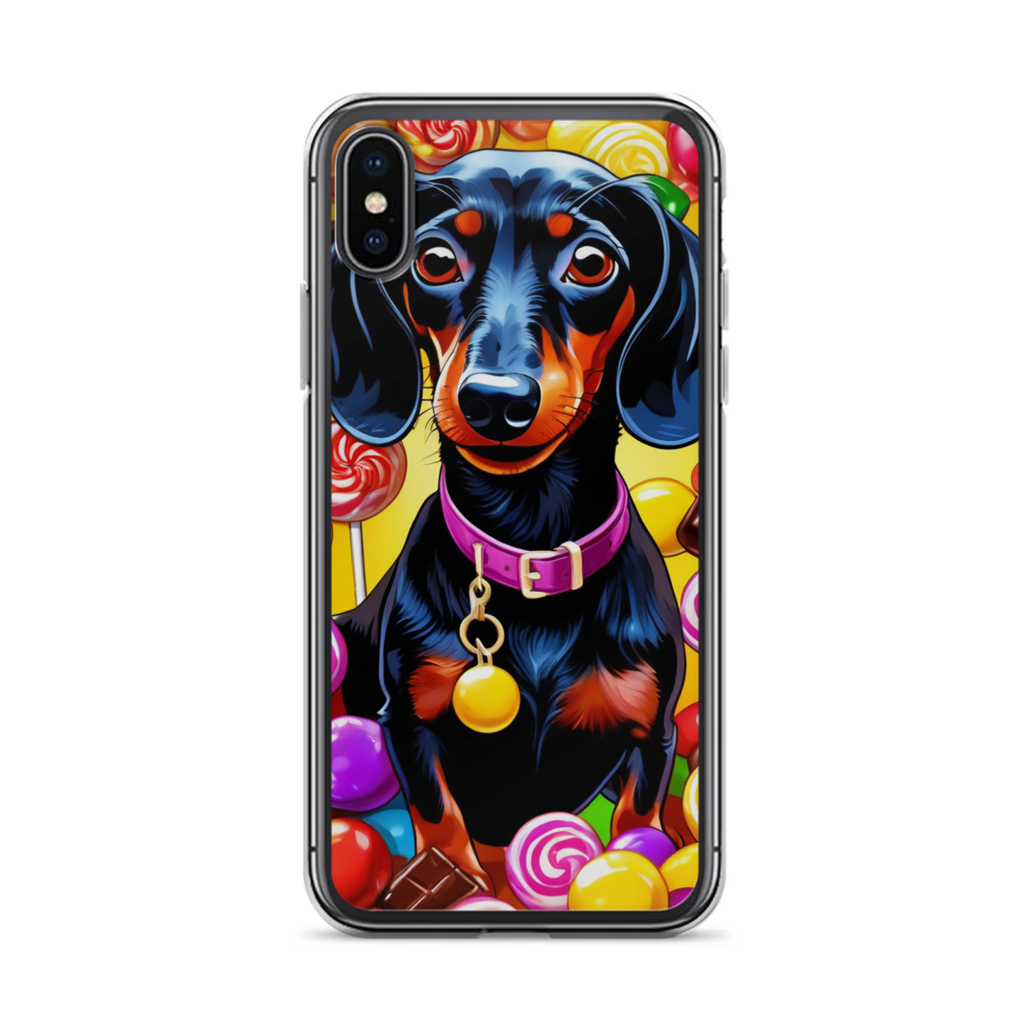 PugMug Custom Black Dachshund iPhone Case