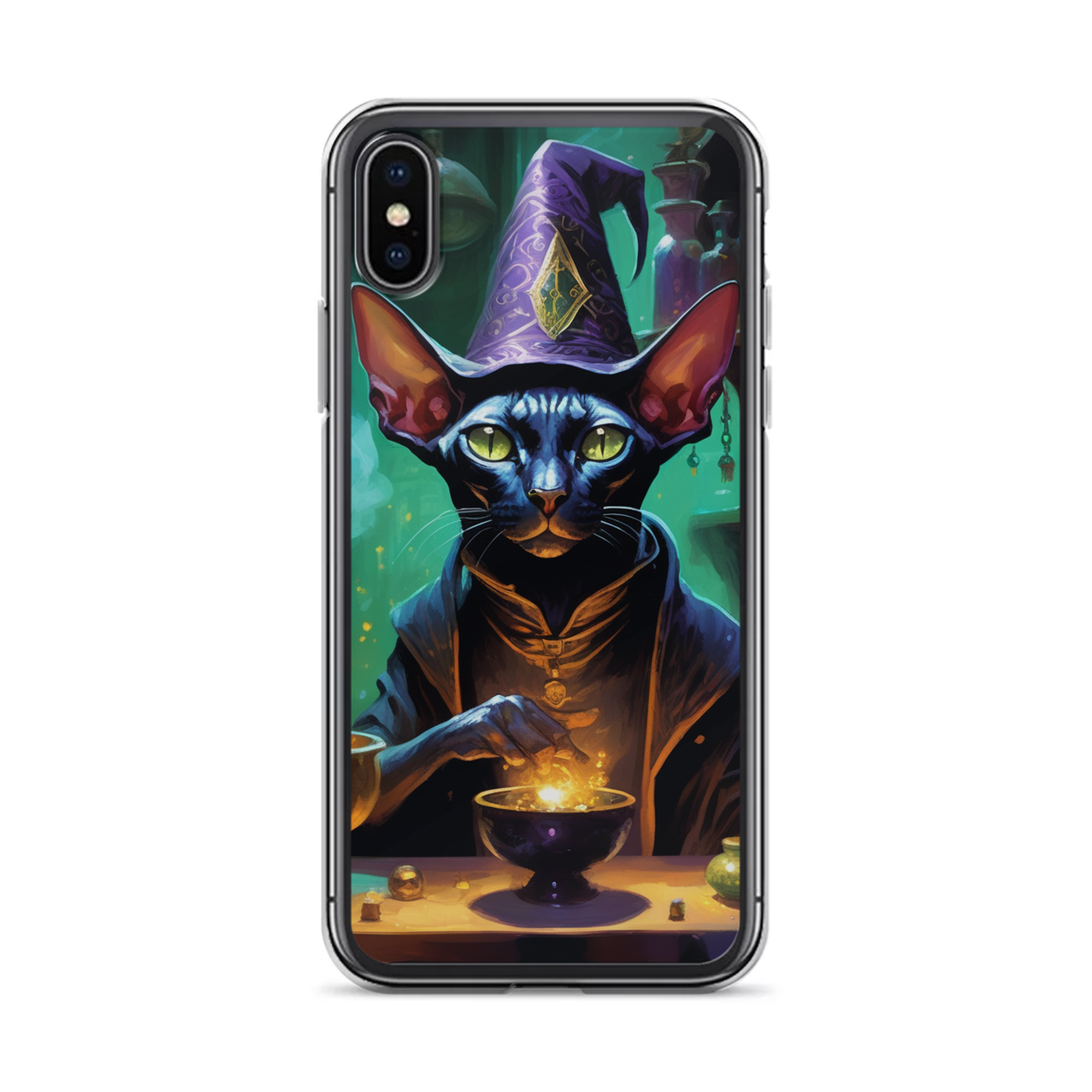 PugMug Custom Black Sphynx Cat iPhone Case