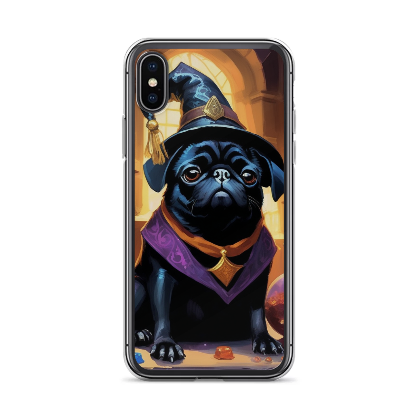PugMug Custom Black Pug iPhone Case