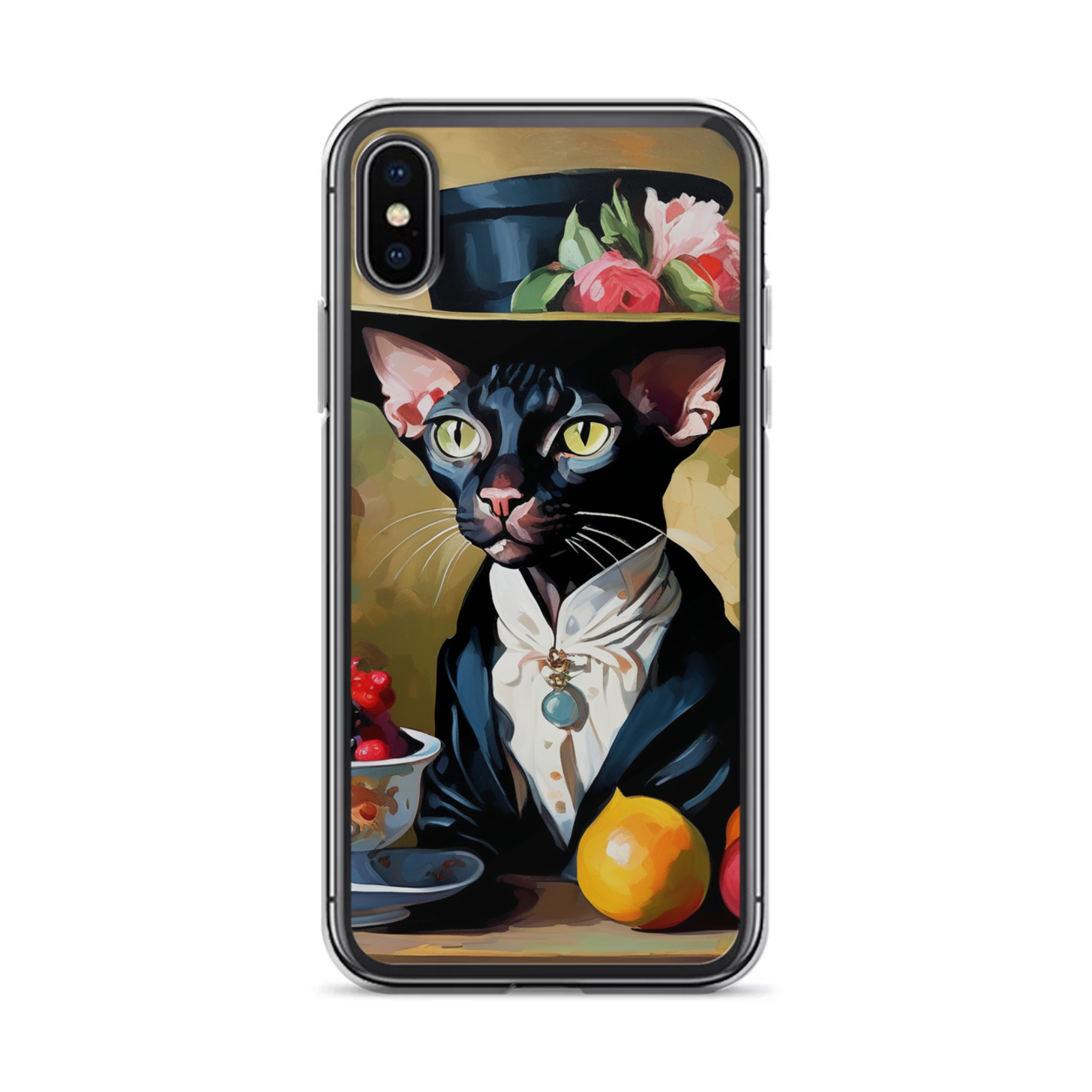 PugMug Custom Black Sphynx Cat iPhone Case