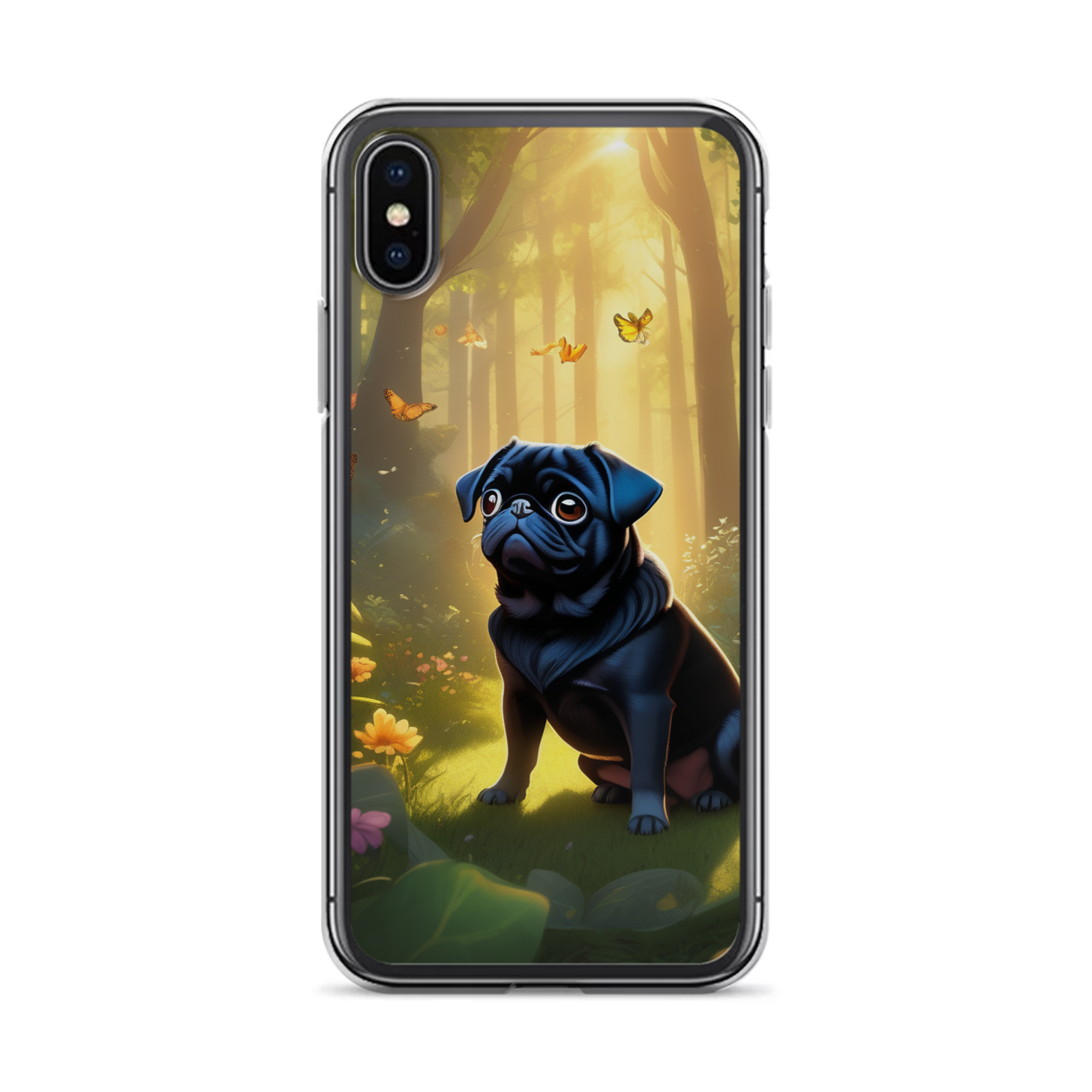 PugMug Custom Black Pug iPhone Case