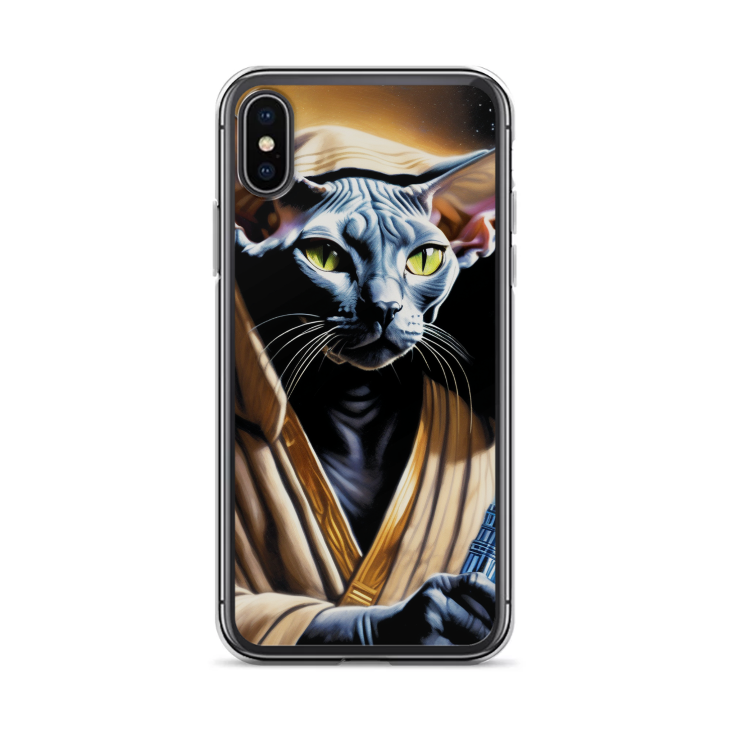 PugMug Custom Black Sphynx Cat iPhone Case