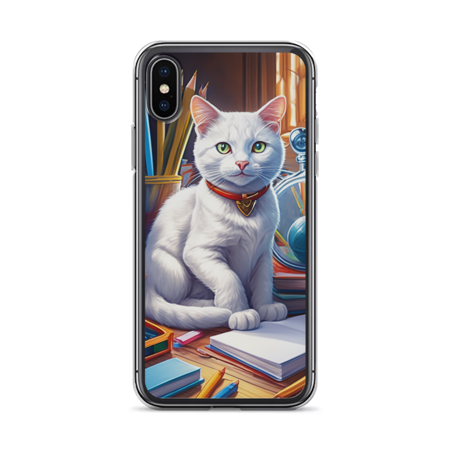 PugMug Custom White Companion Cat iPhone Case