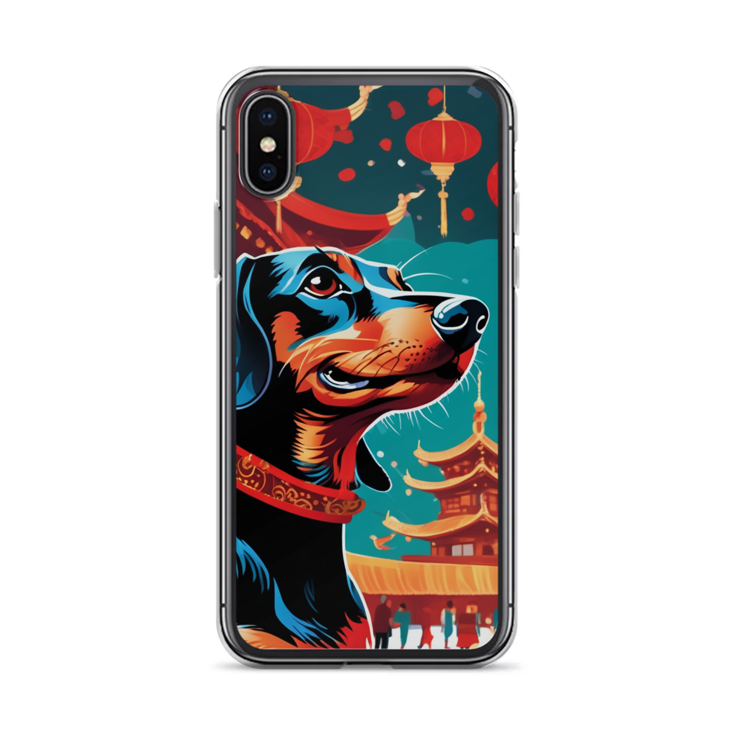 PugMug Custom Black Dachshund iPhone Case