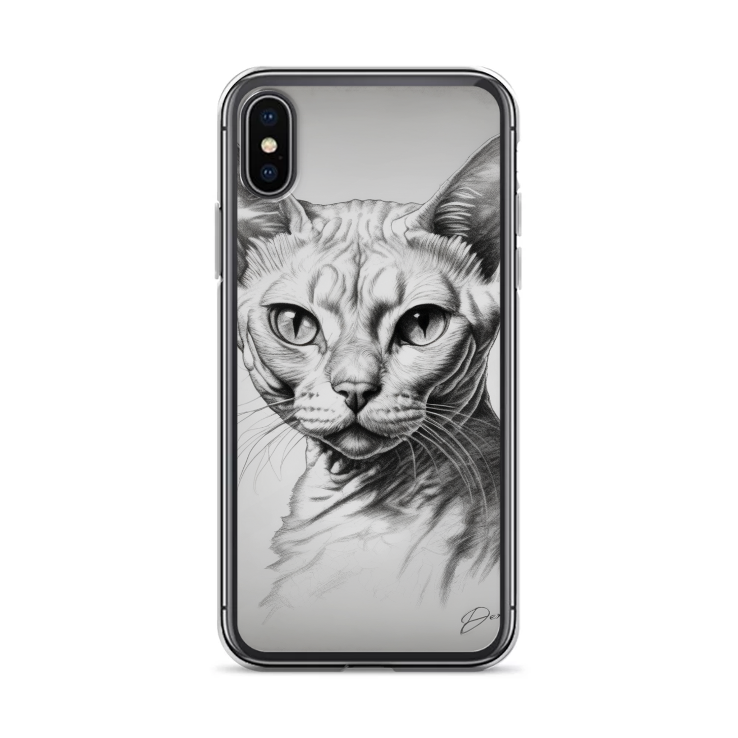 PugMug Custom White Devon Rex Cat iPhone Case