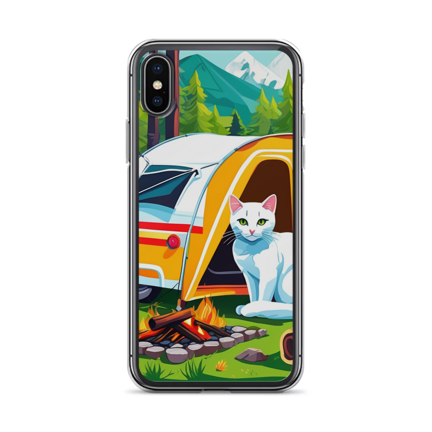 PugMug Custom White Companion Cat iPhone Case