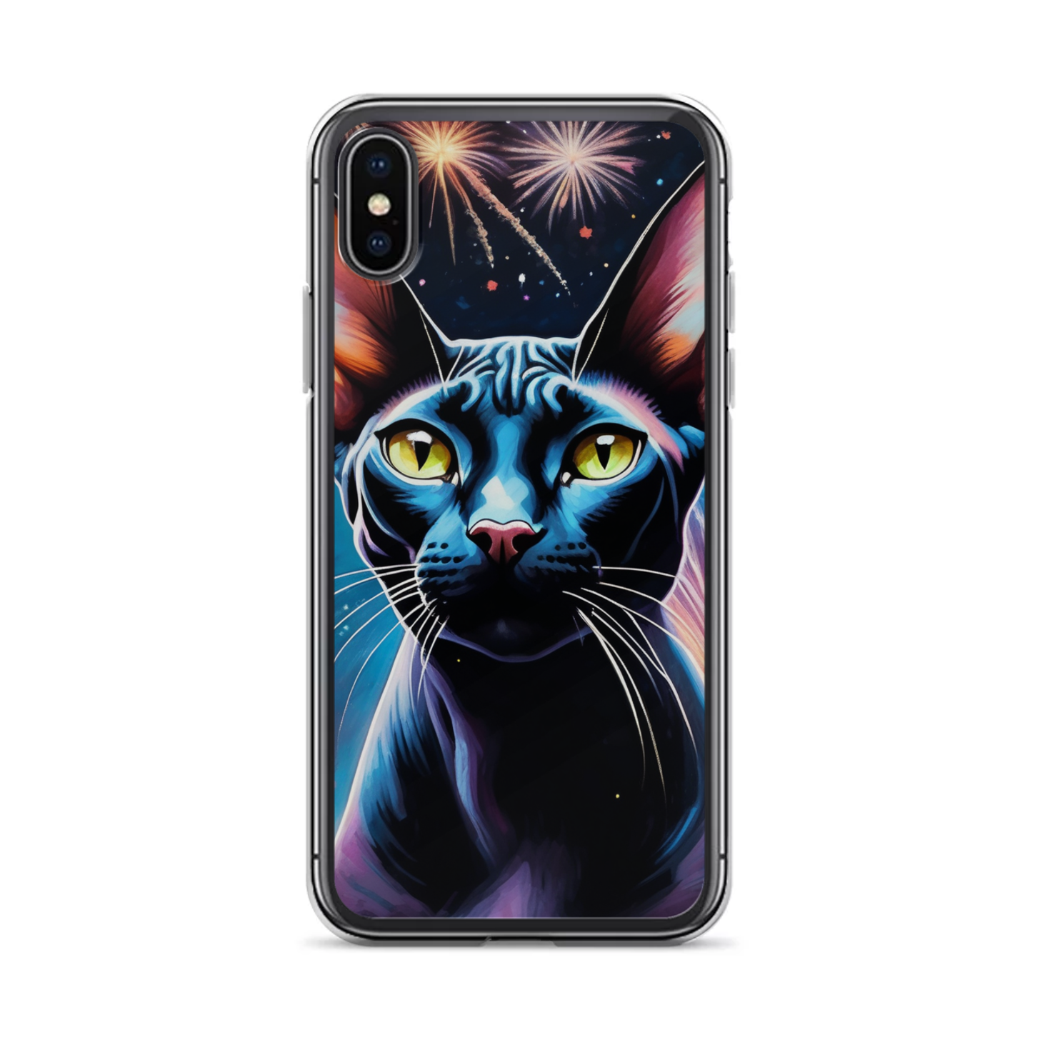 PugMug Custom Black Sphynx Cat iPhone Case