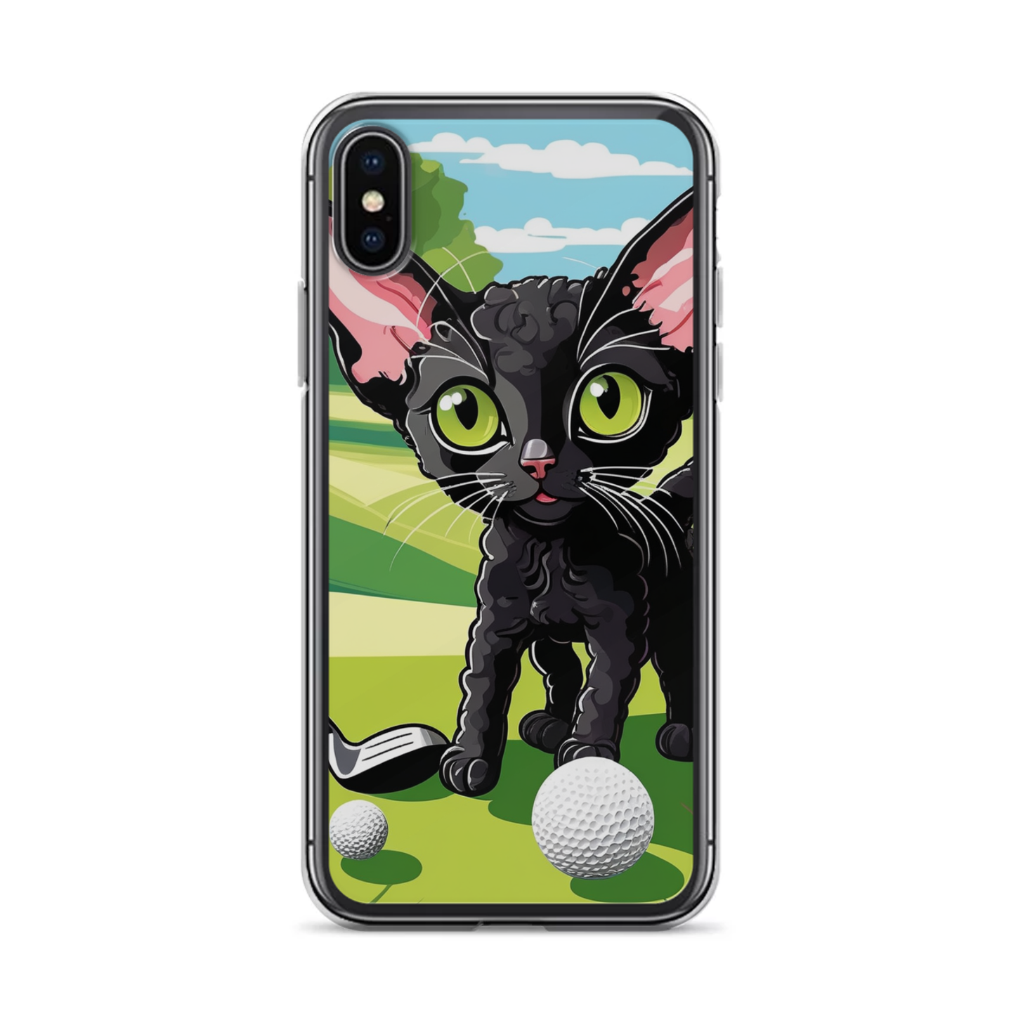 PugMug Custom Black Devon Rex Cat iPhone Case