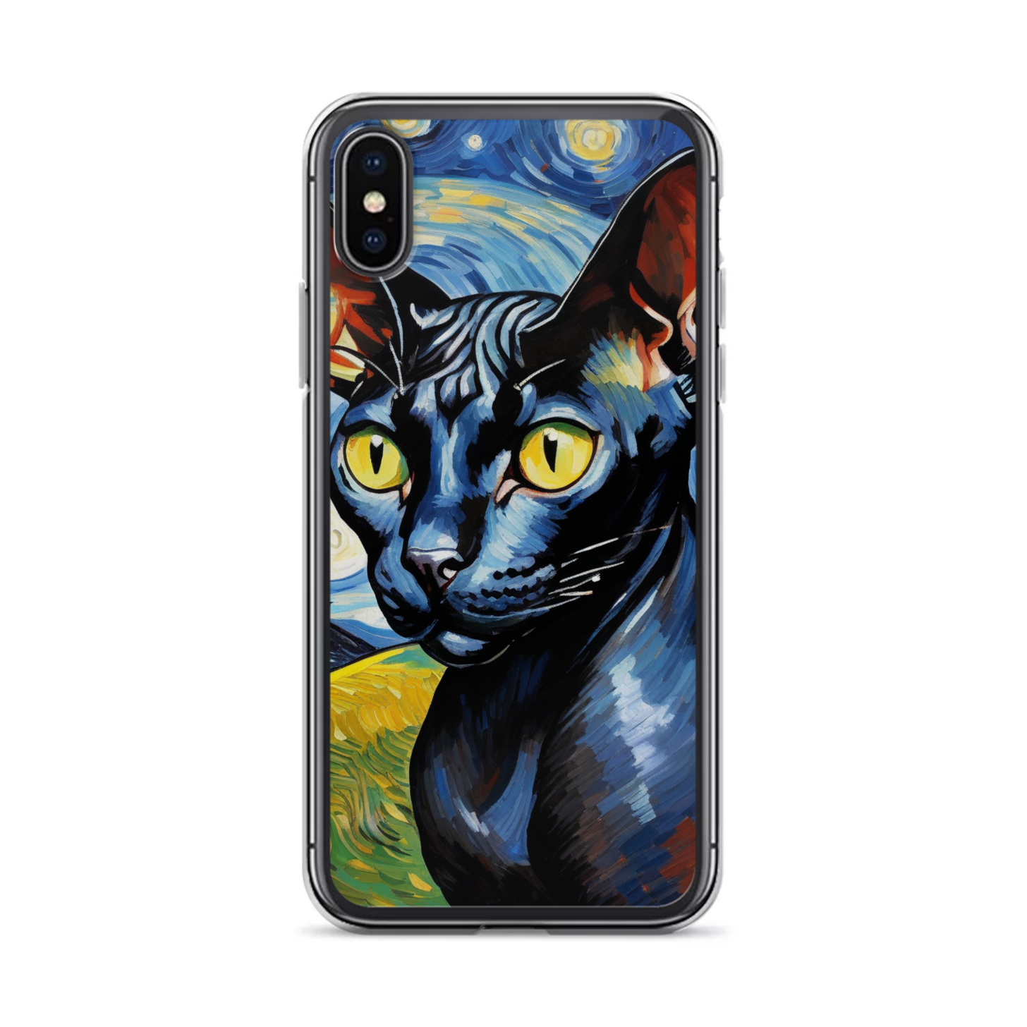 PugMug Custom Black Sphynx Cat iPhone Case