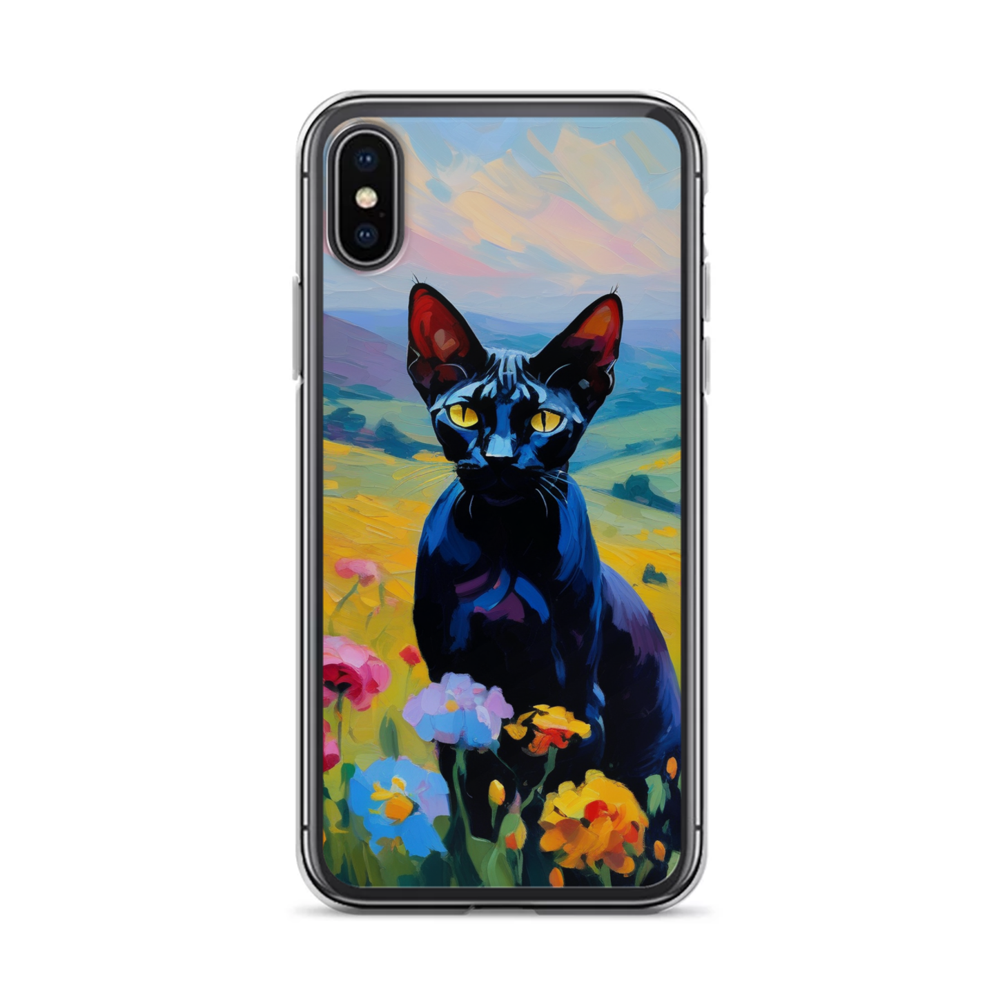 PugMug Custom Black Sphynx Cat iPhone Case