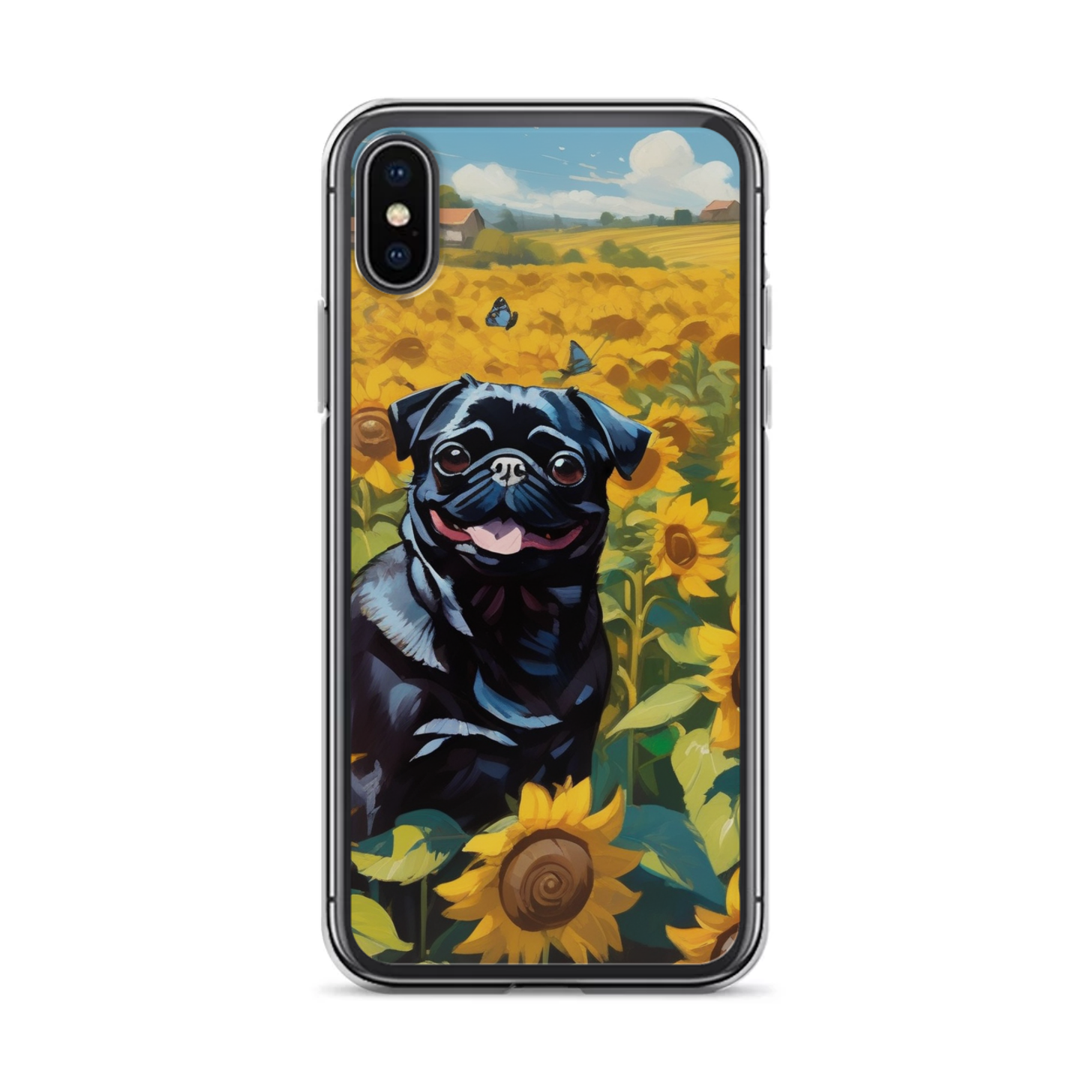PugMug Custom Black Pug iPhone Case