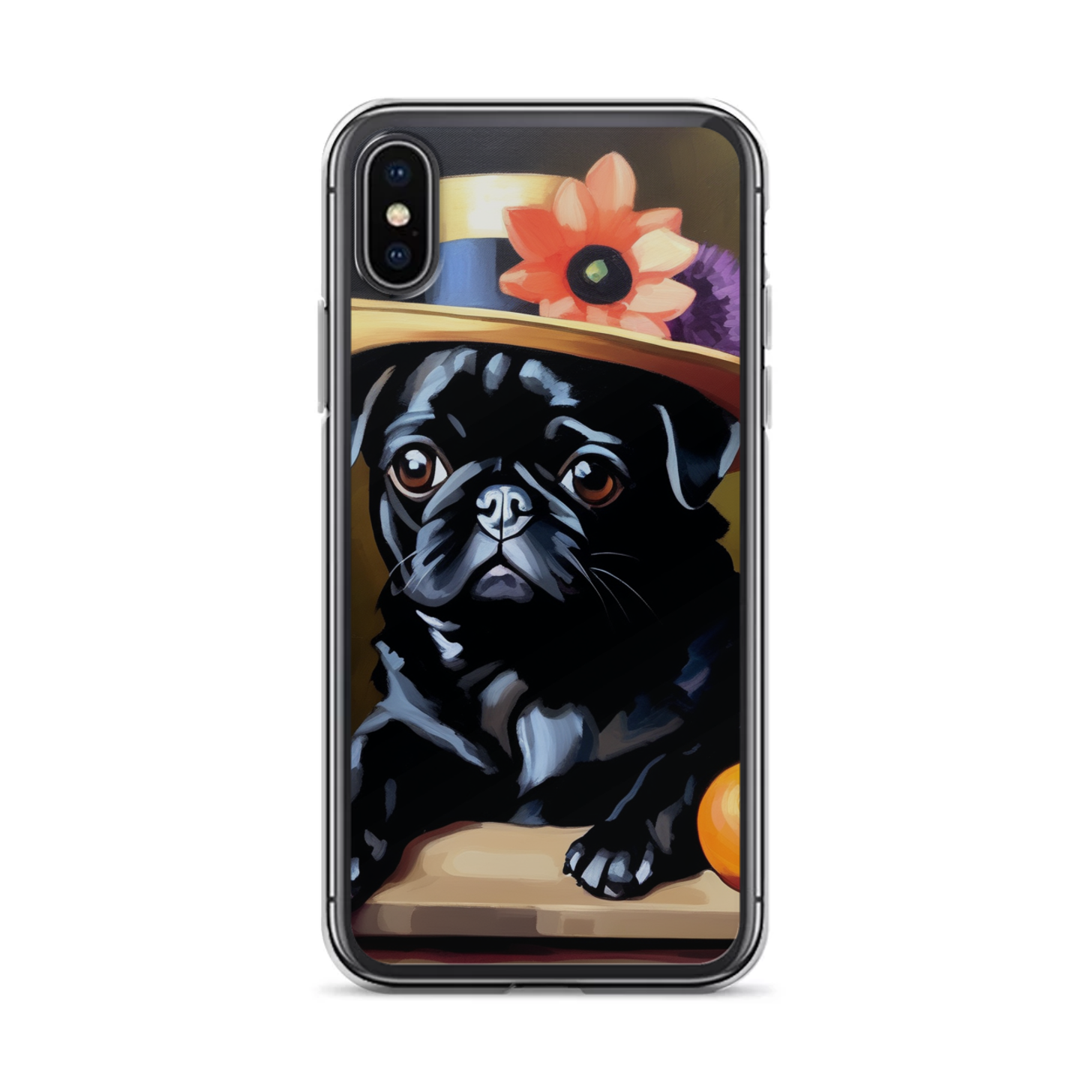 PugMug Custom Black Pug iPhone Case
