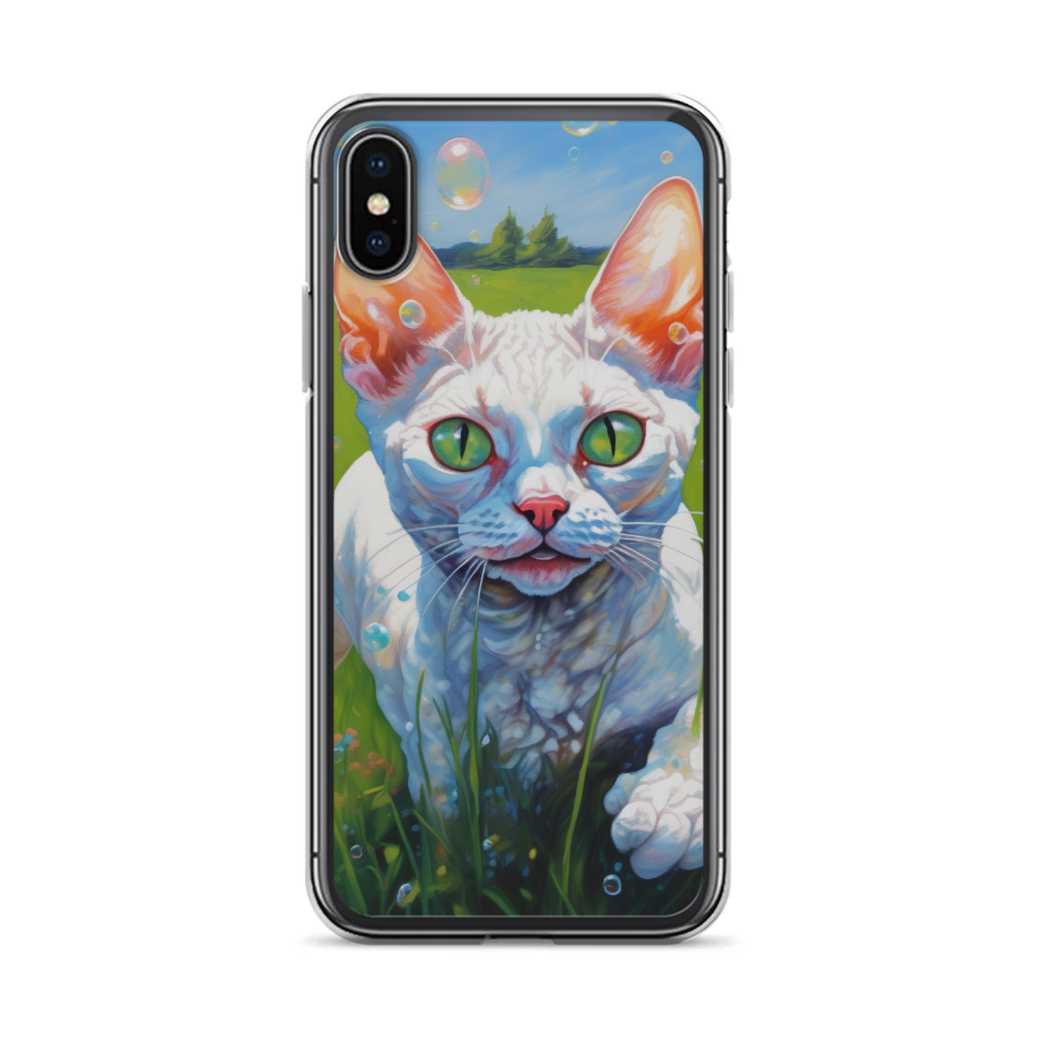 PugMug Custom White Devon Rex Cat iPhone Case