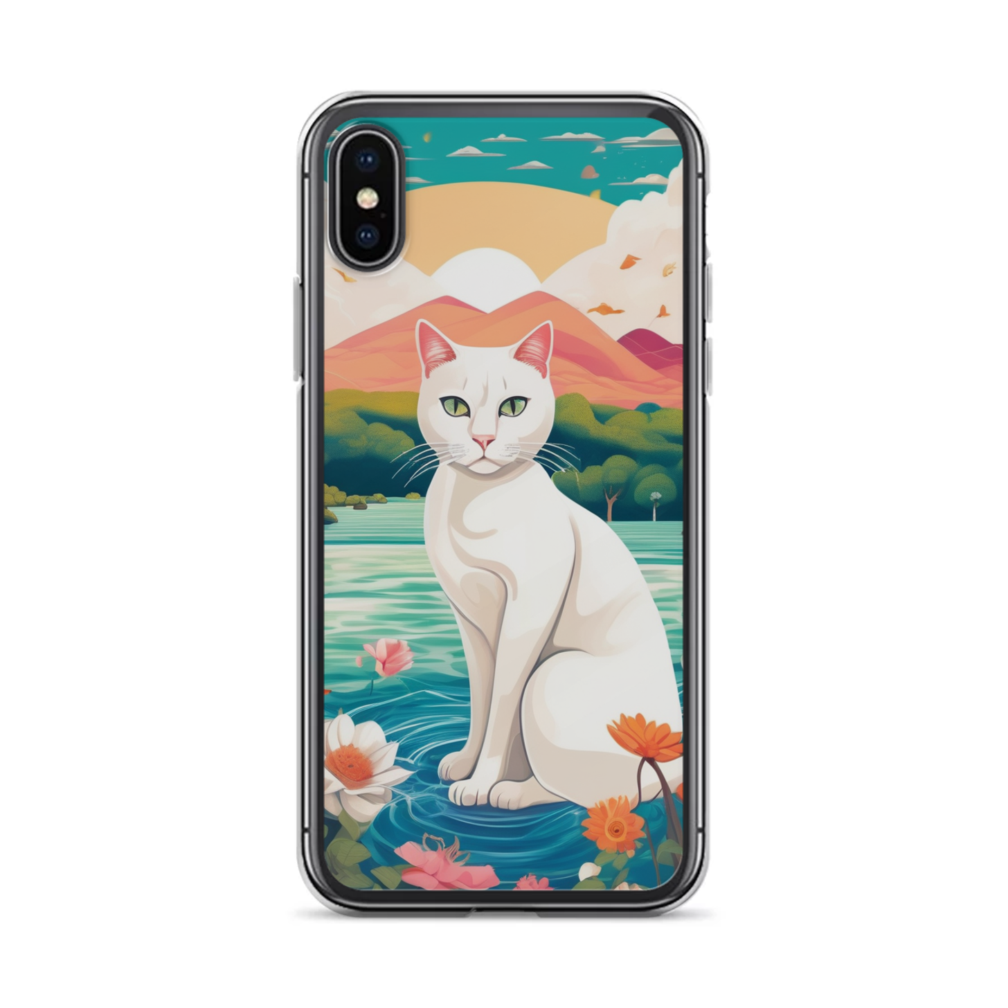 PugMug Custom White Companion Cat iPhone Case