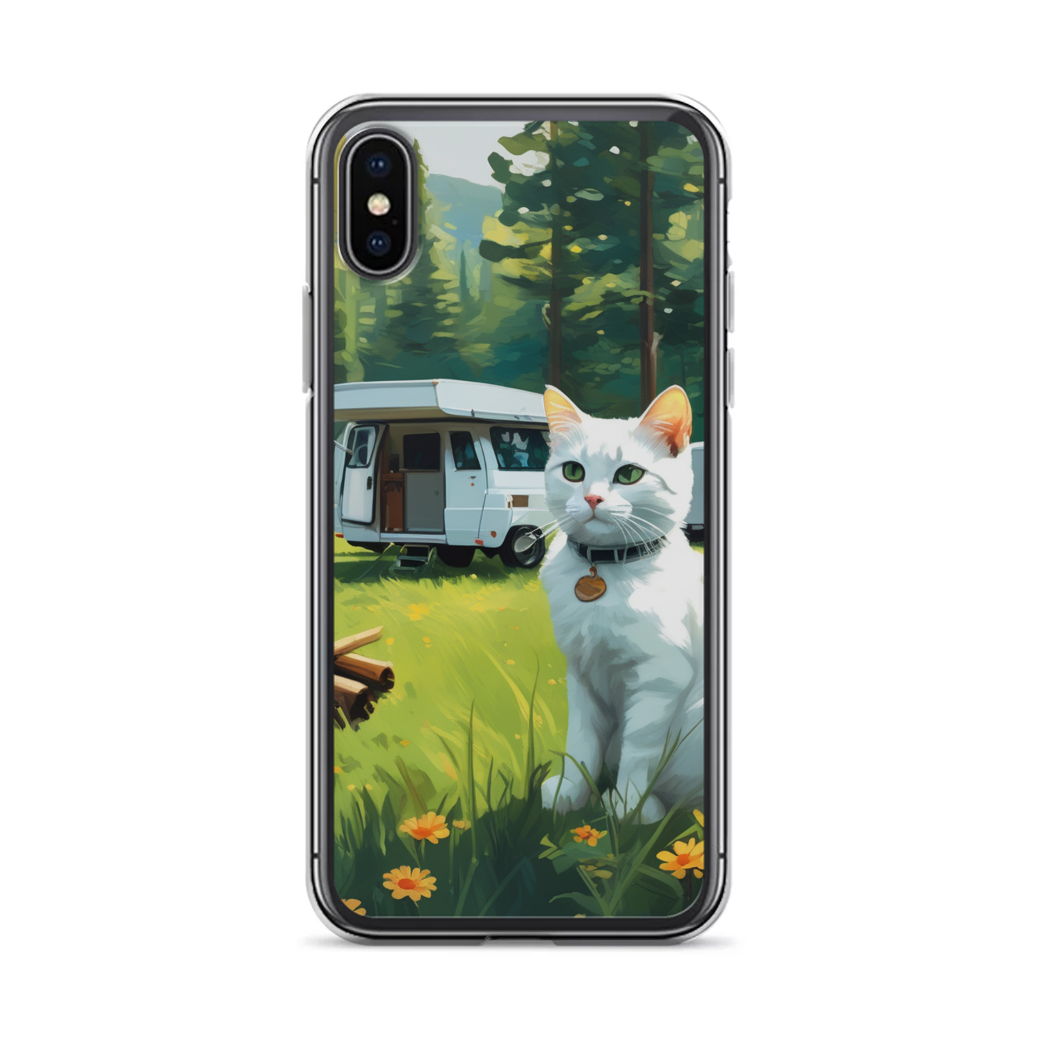 PugMug Custom White Companion Cat iPhone Case