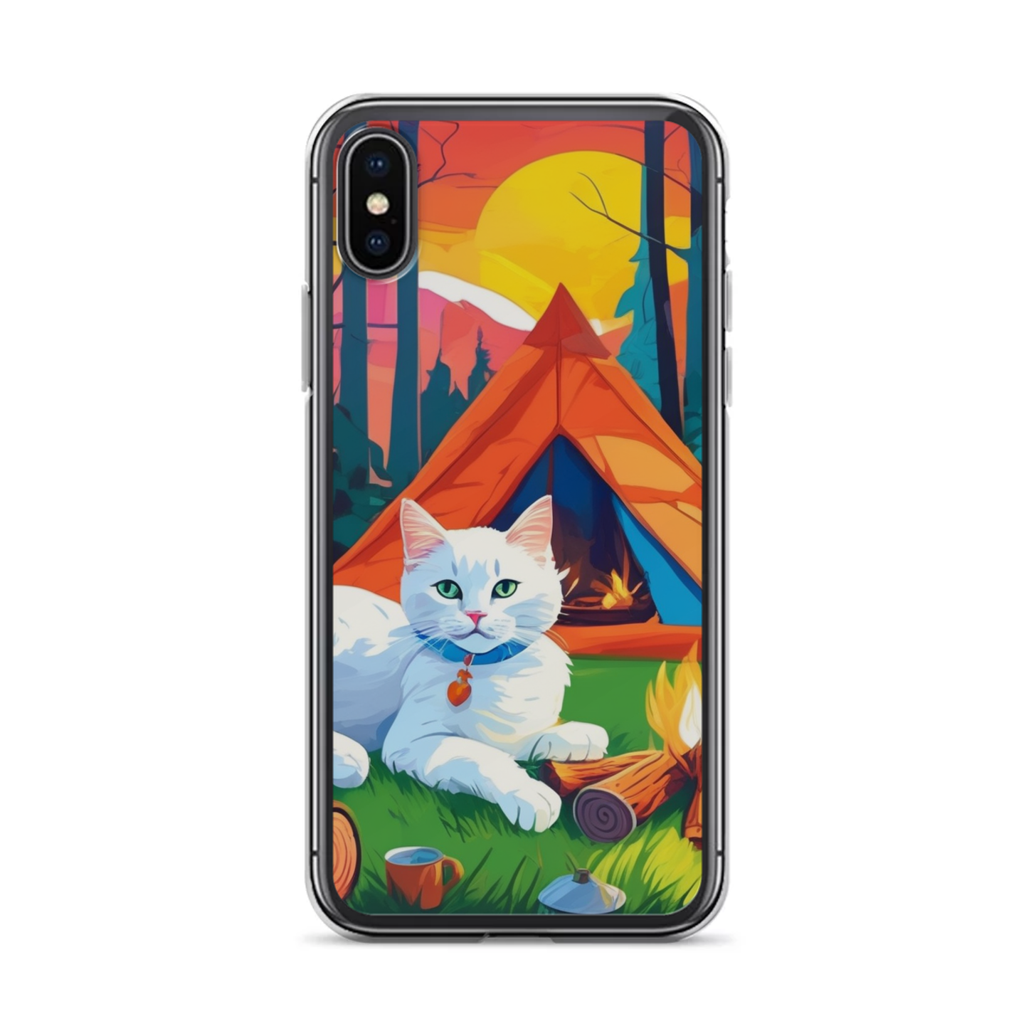 PugMug Custom White Companion Cat iPhone Case