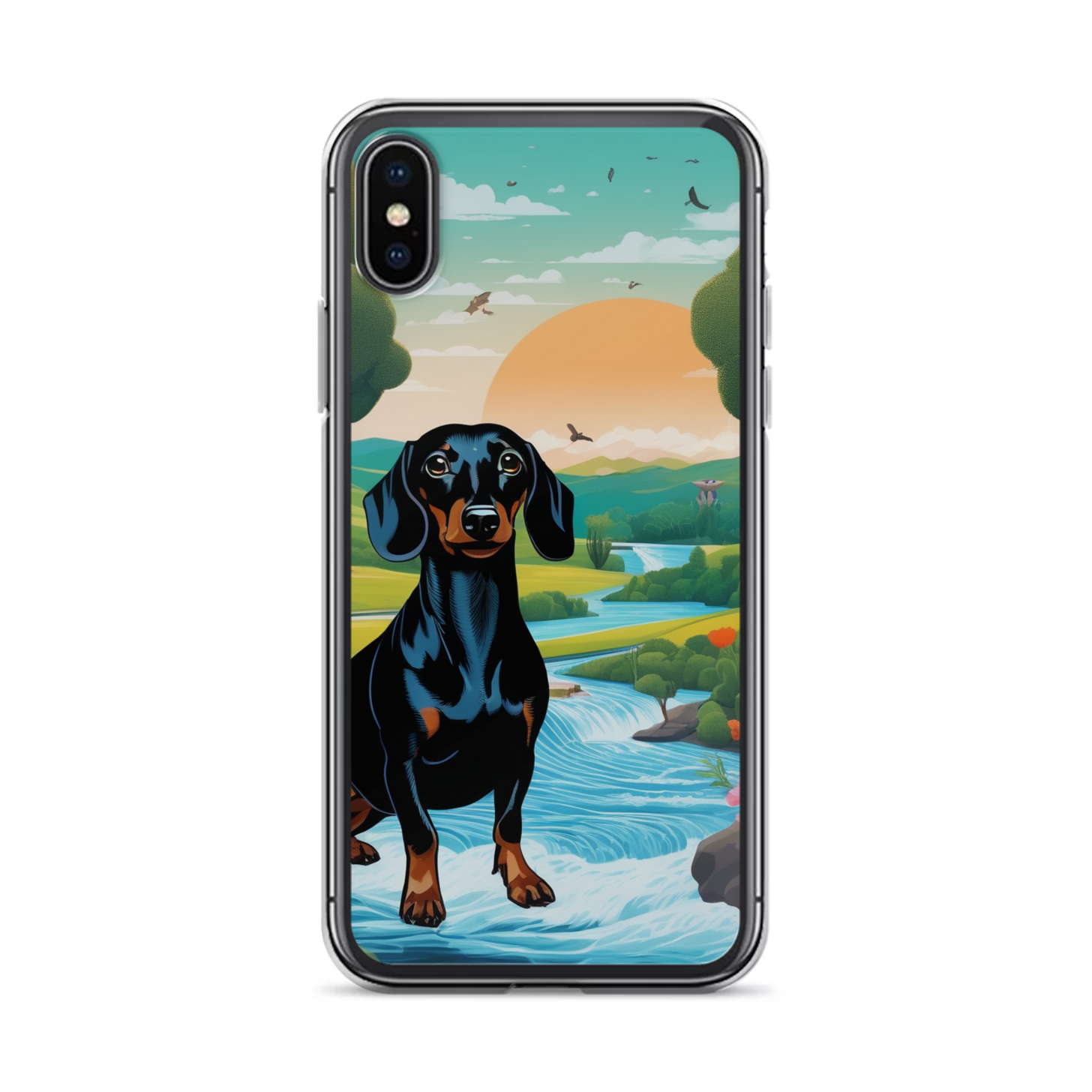 PugMug Custom Black Dachshund iPhone Case