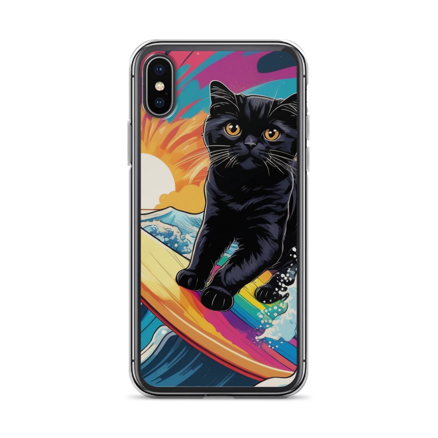 PugMug Custom Black Scottish Fold Cat iPhone Case