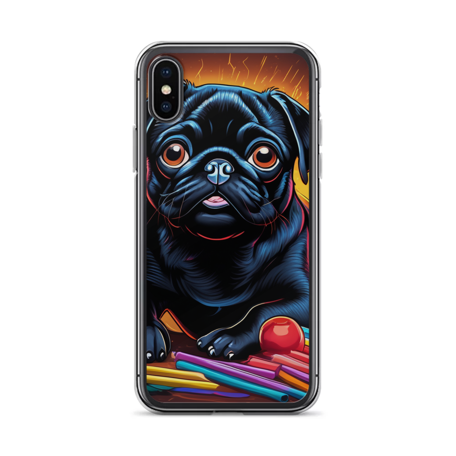 PugMug Custom Black Pug iPhone Case