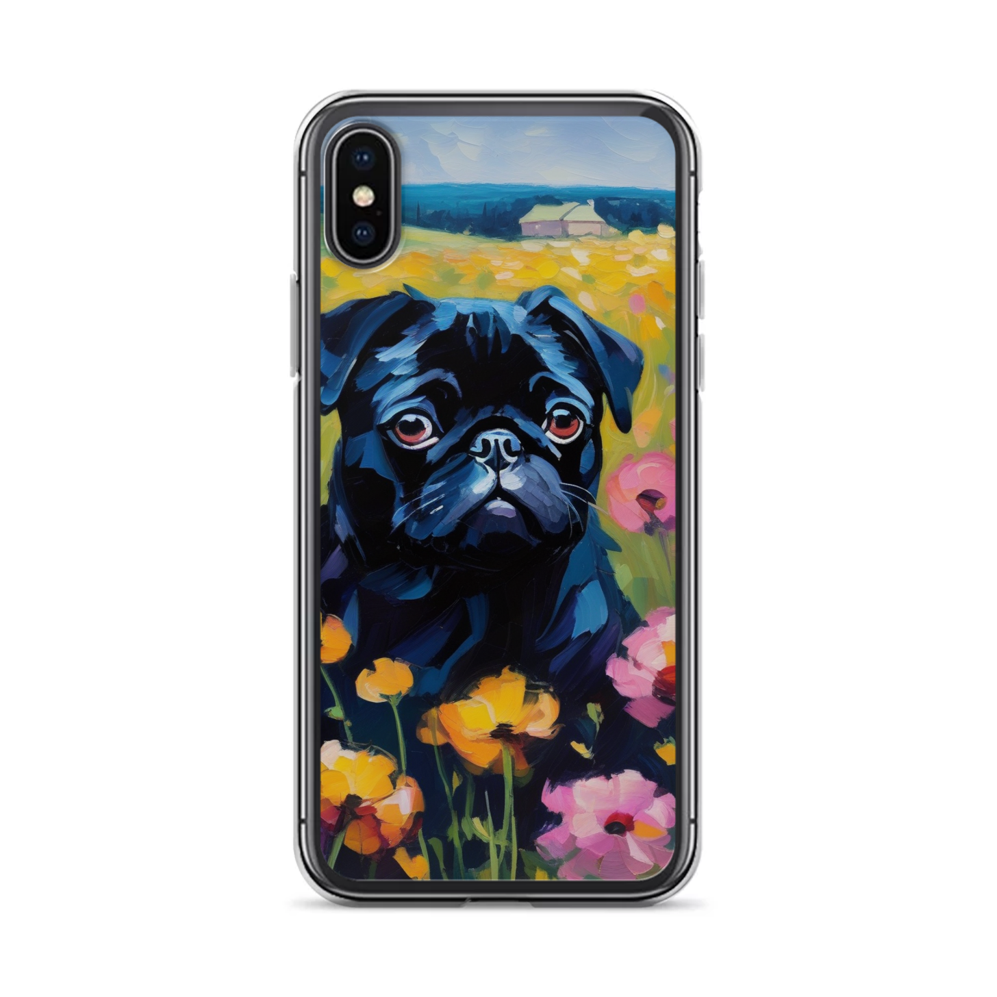 PugMug Custom Black Pug iPhone Case