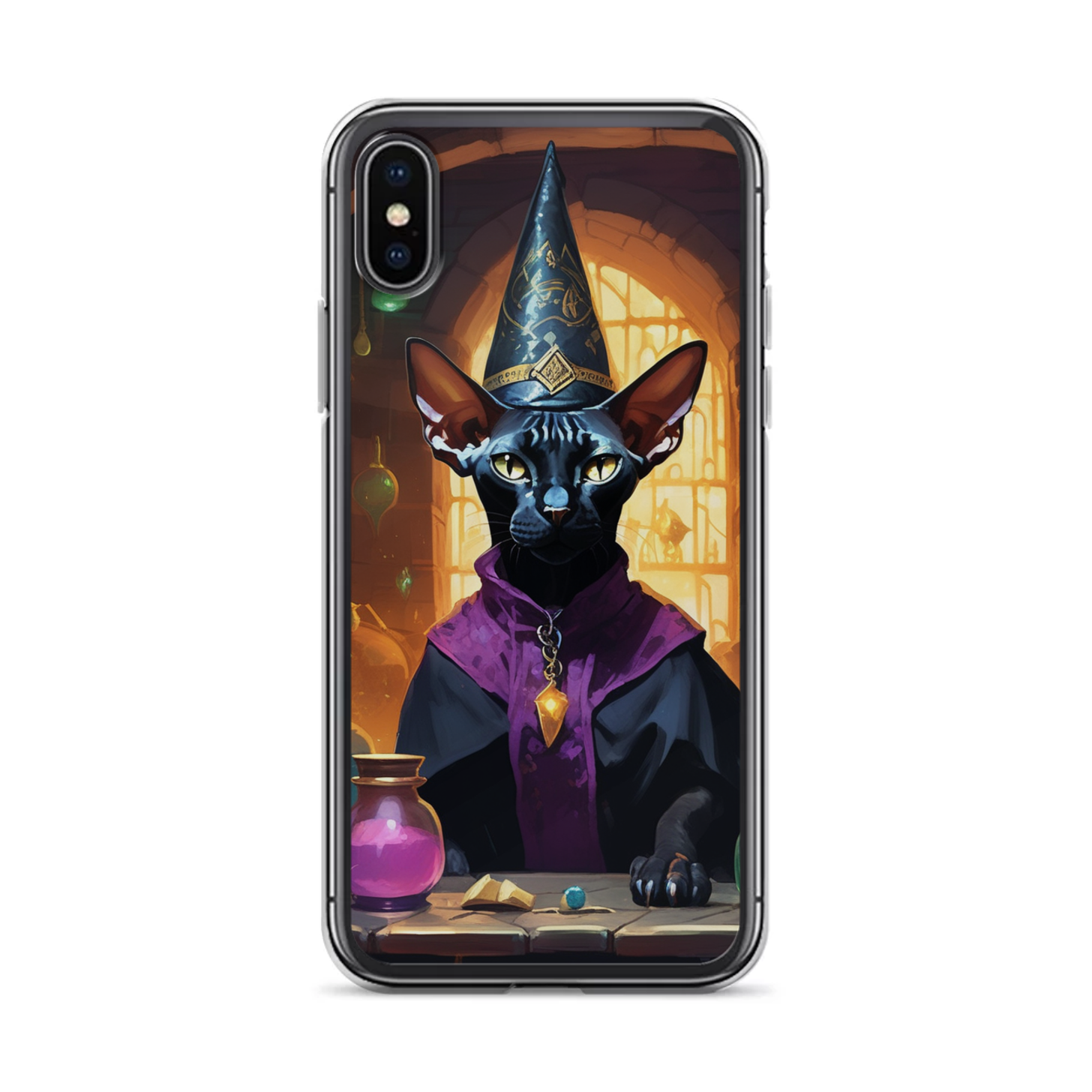 PugMug Custom Black Sphynx Cat iPhone Case