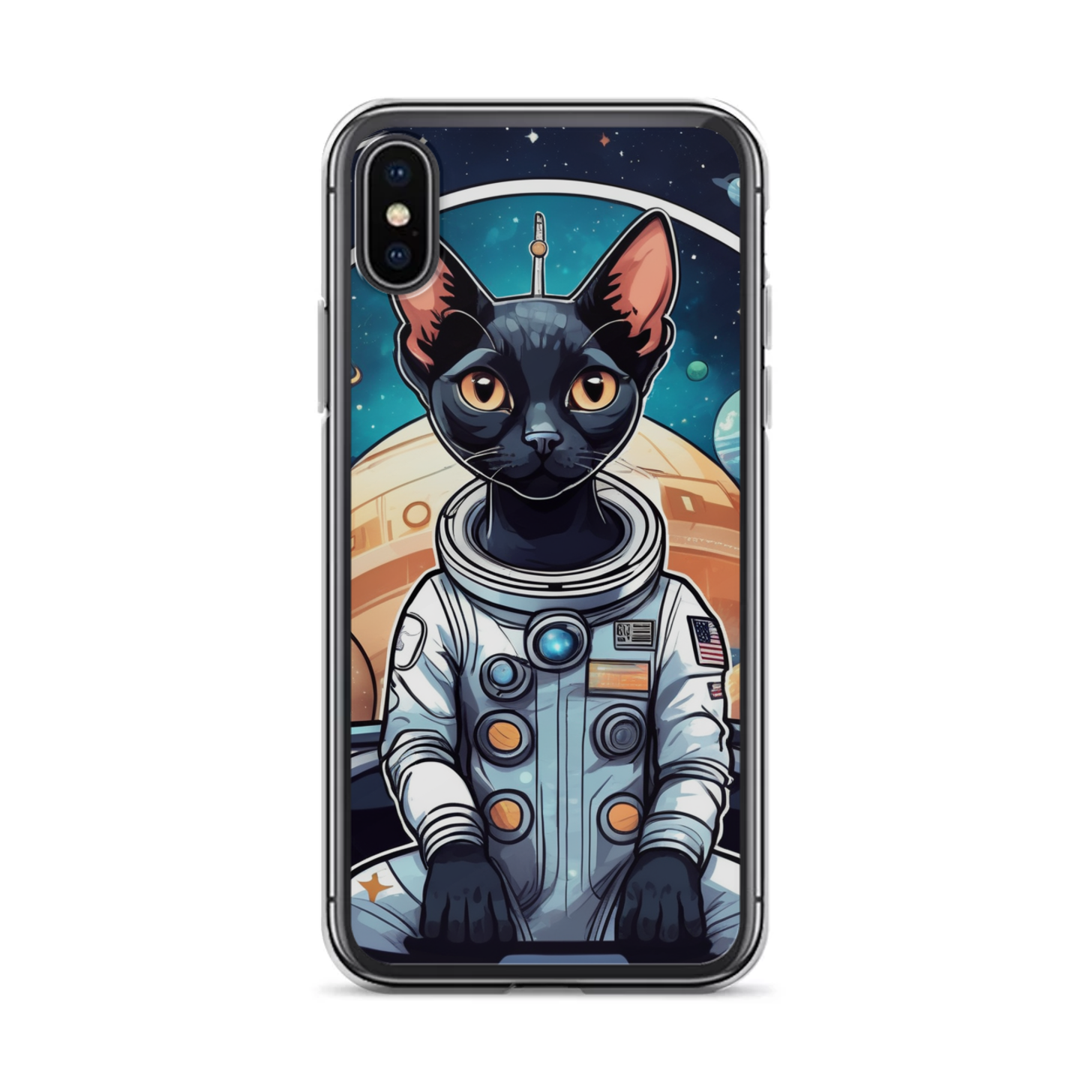 PugMug Custom Black Devon Rex Cat iPhone Case