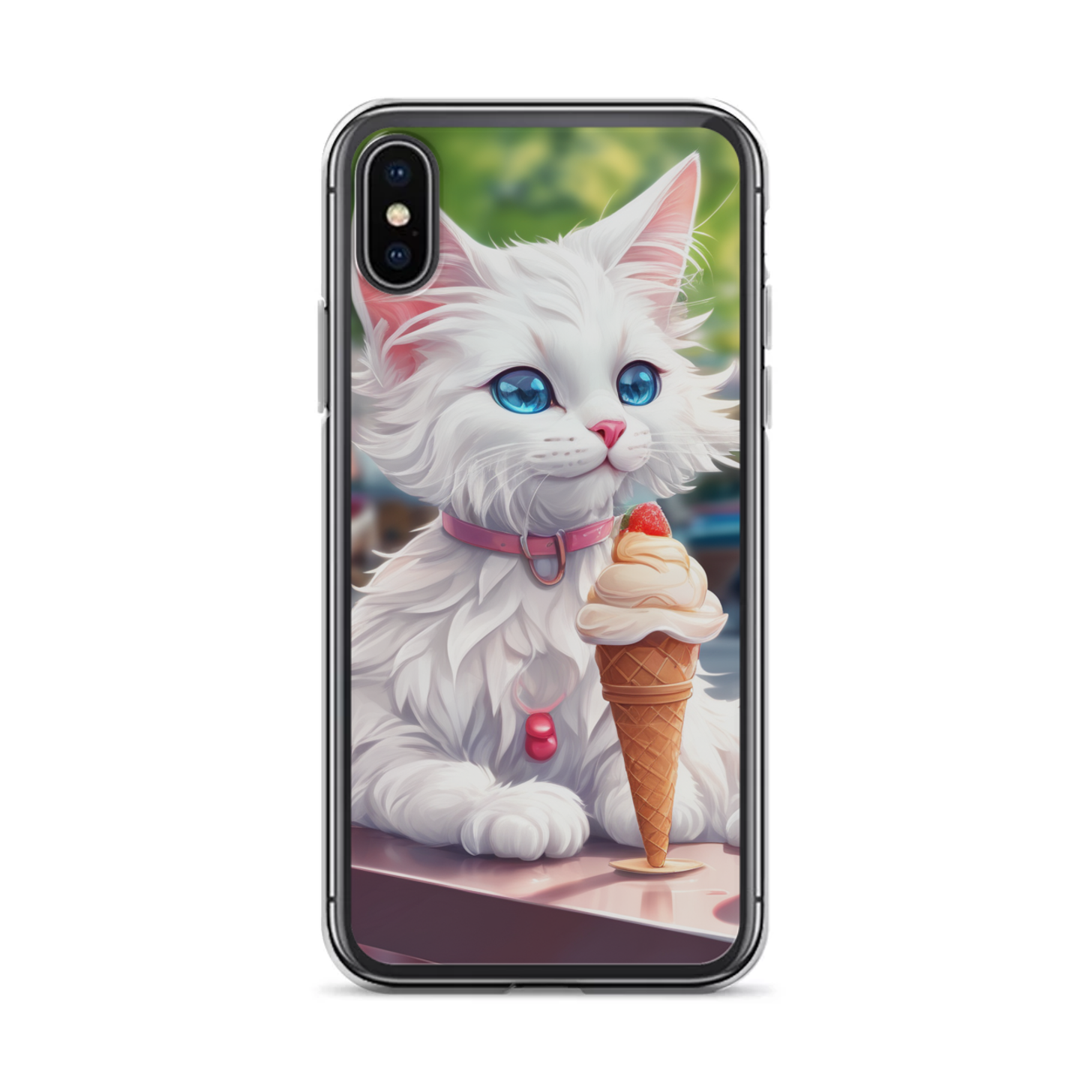 PugMug Custom White Companion Cat iPhone Case