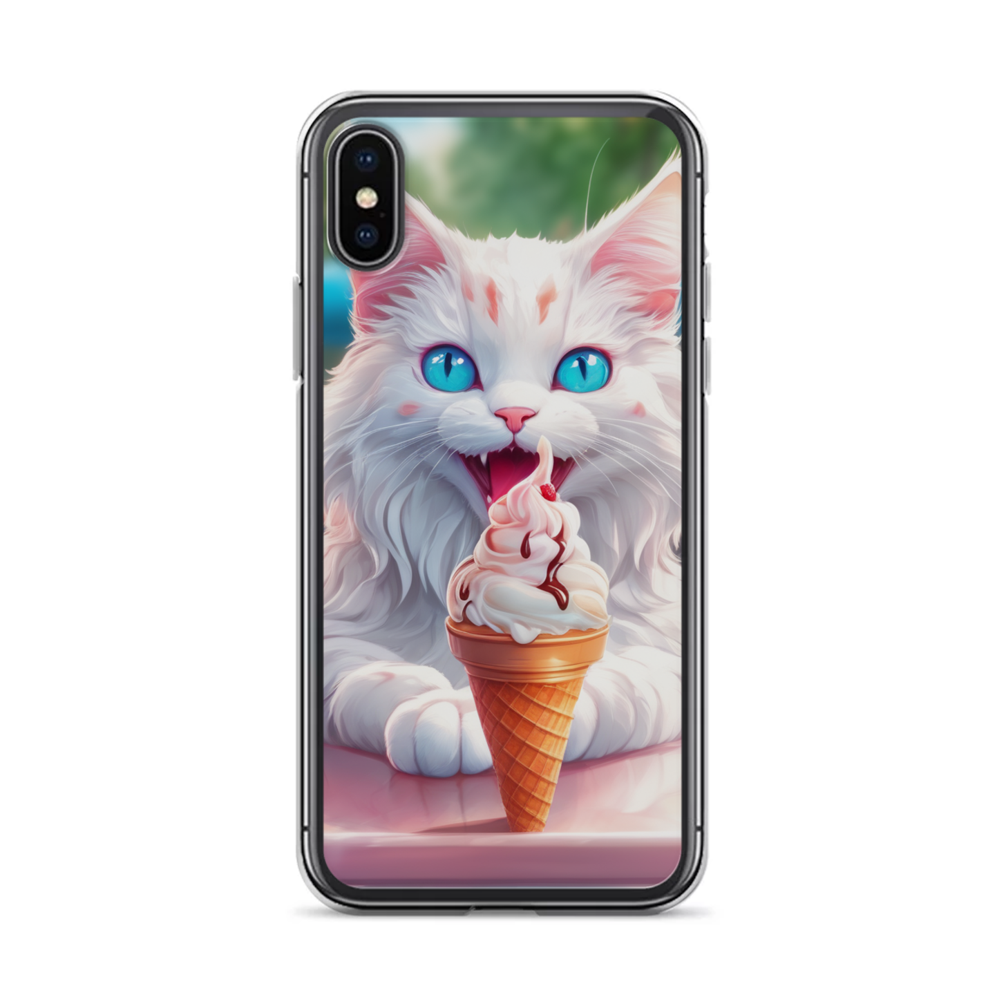 PugMug Custom White Companion Cat iPhone Case